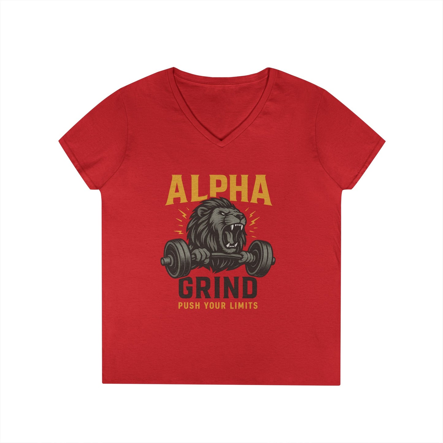 Push Your Limits Ladies' V-Neck T-Shirt (front design) — Gym Apparel