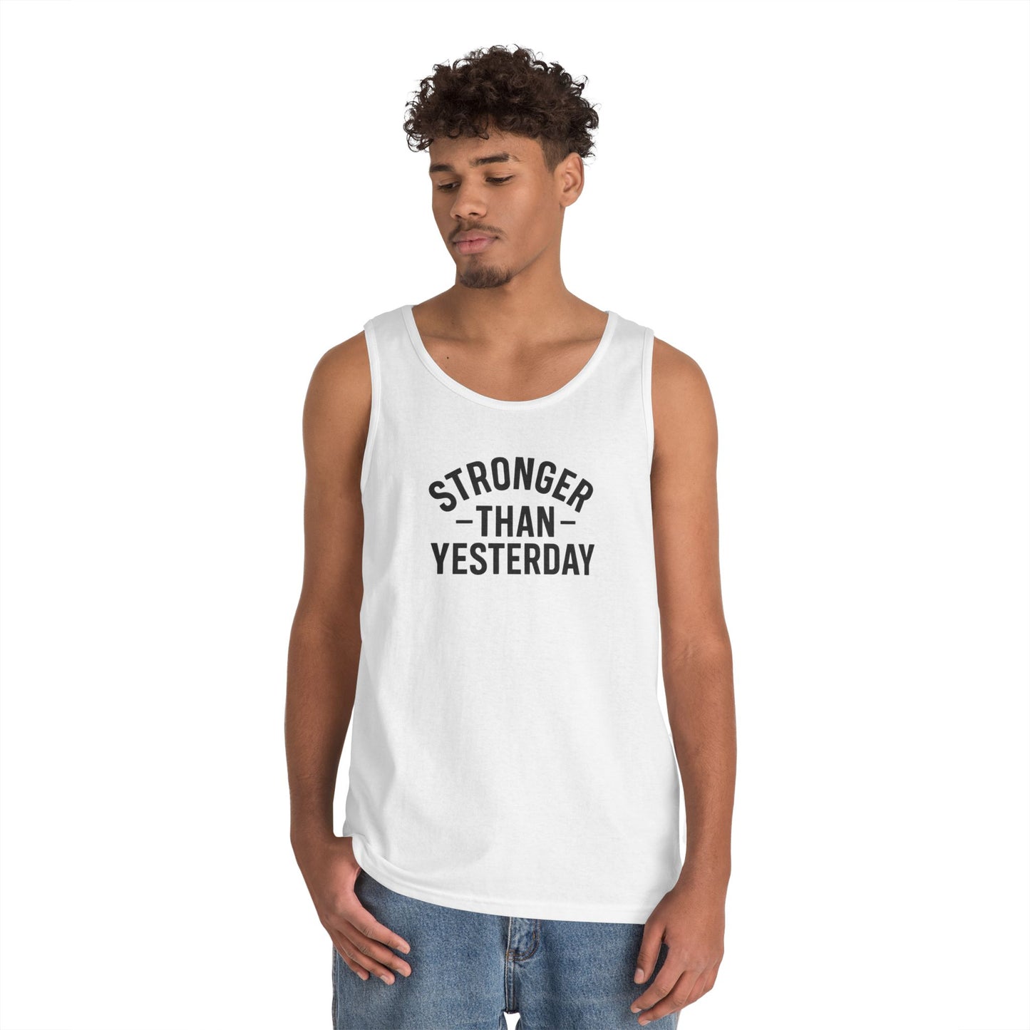 Stronger Than Yesterday Tank Top (front design) – Discipline Club Shirt