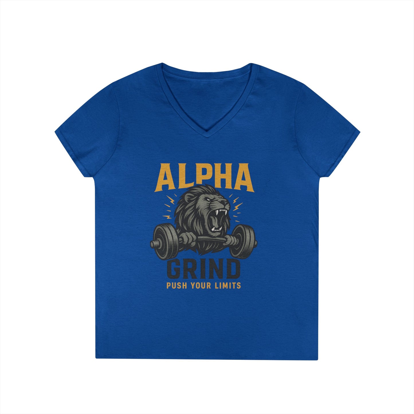 Push Your Limits Ladies' V-Neck T-Shirt (front design) — Gym Apparel