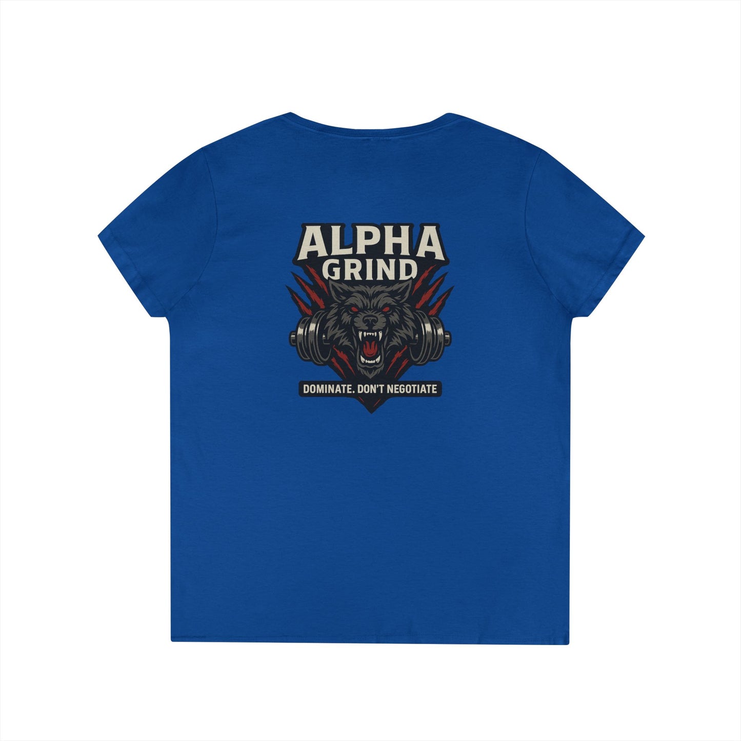 Dominate V-Neck T-Shirt (front logo + back design) – Gym Apparel