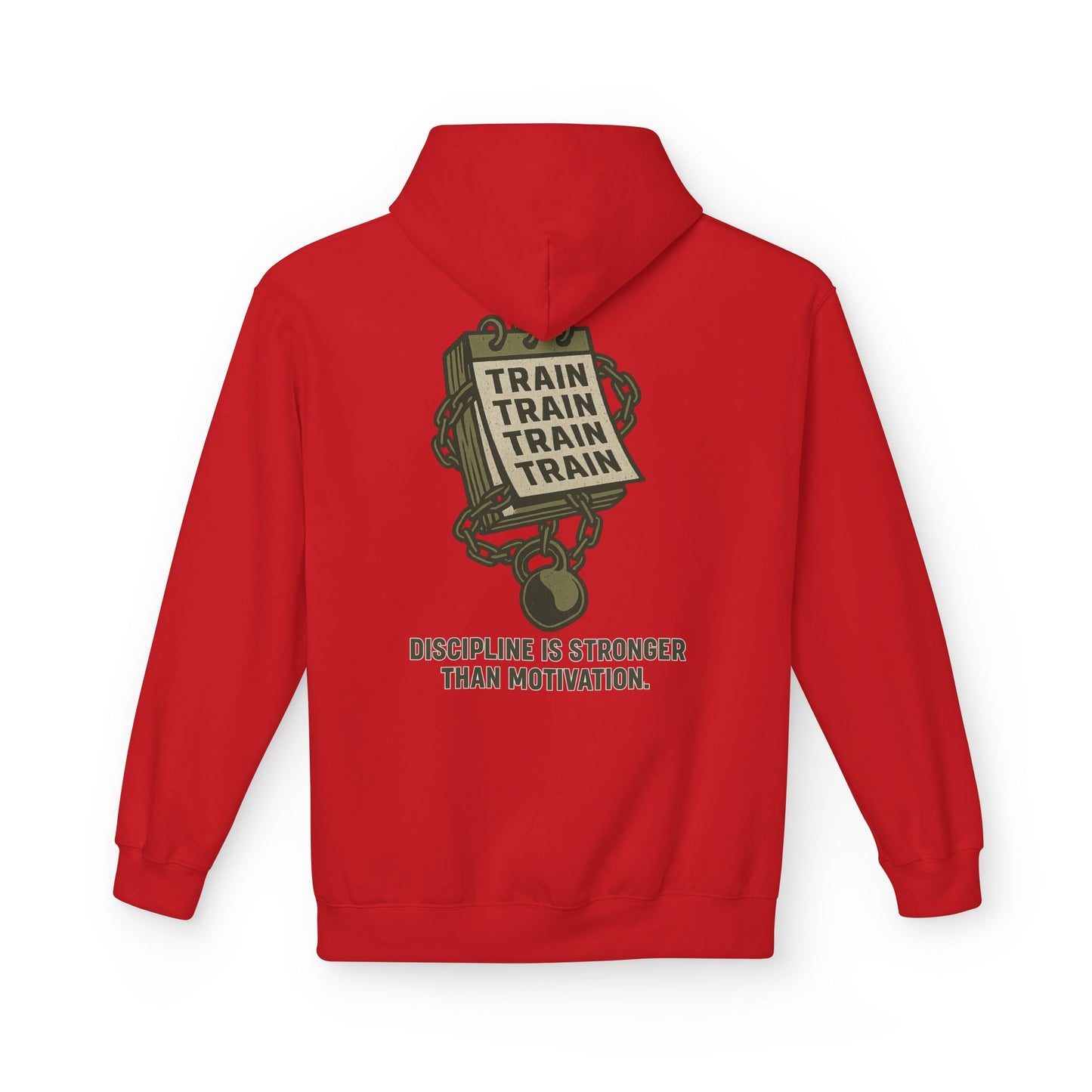 Train, Train, Train Midweight Softstyle Fleece Hoodie (front logo + back design) – Gym Apparel