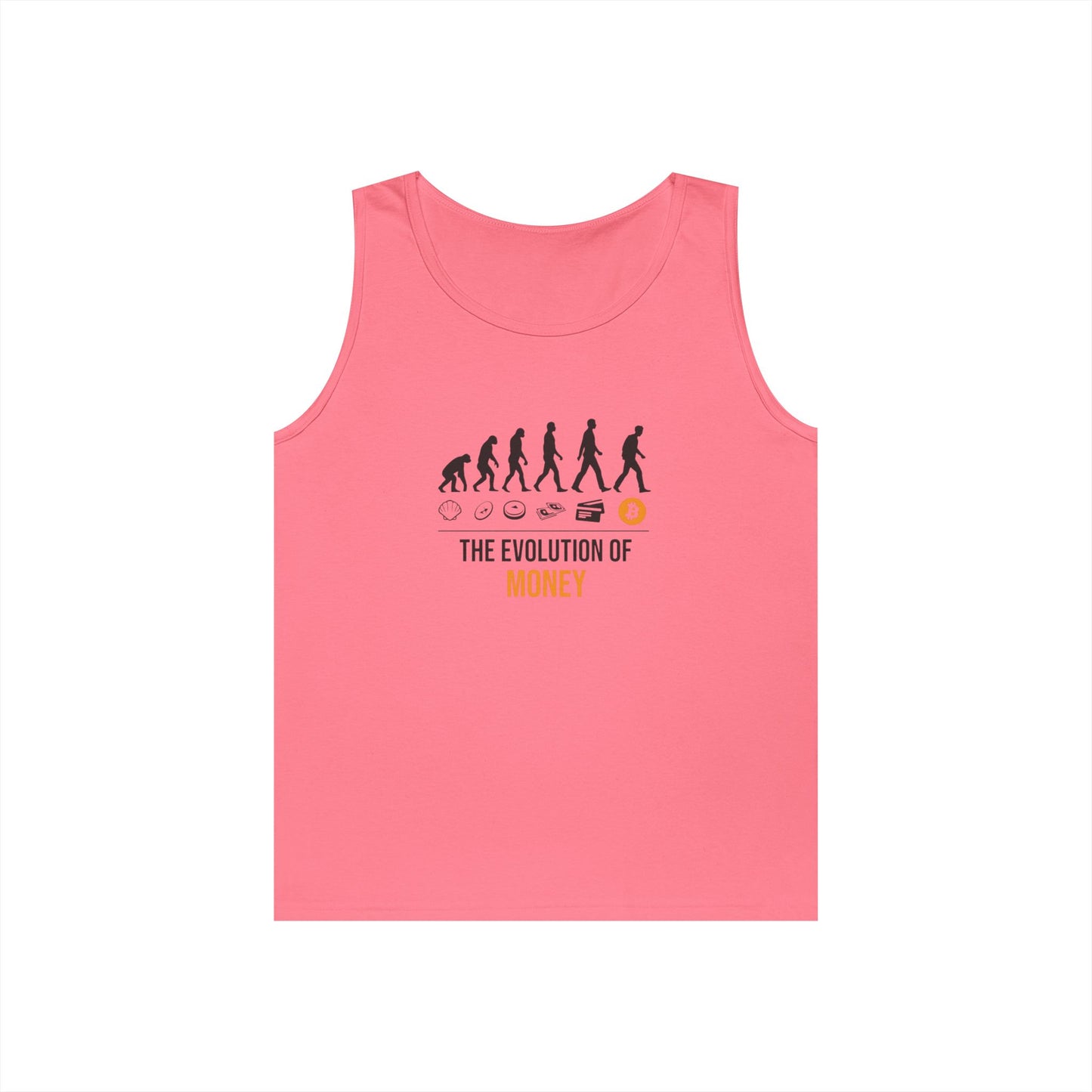 The Evolution of Money Tank Top (front design) – Crypto Vault Shirt