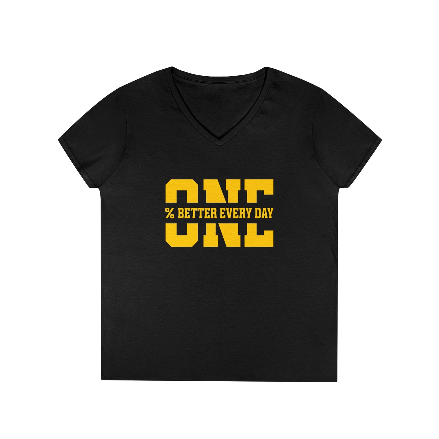 1% Better Every Day Tee (front design) – Discipline Club Ladies V-Neck