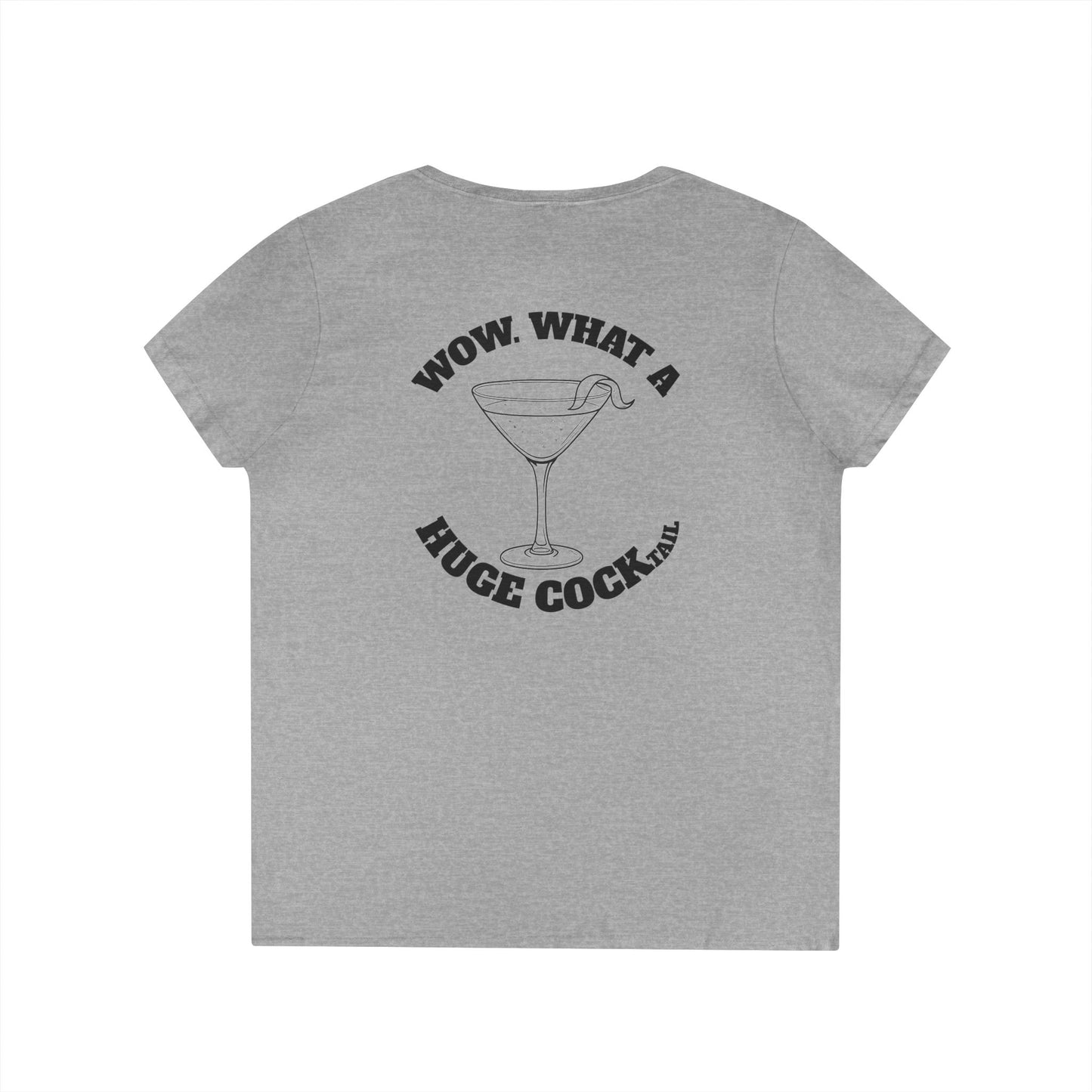 Huge Cocktail V-Neck Tee (front logo + back design) – Meme Apparel