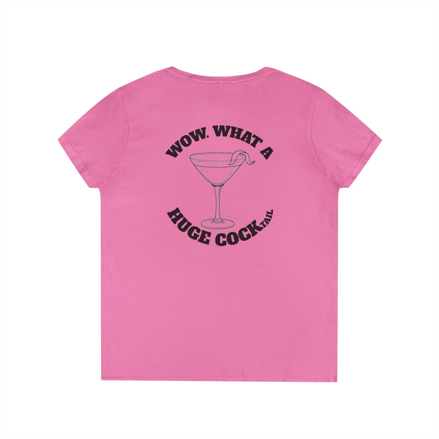Huge Cocktail V-Neck Tee (front logo + back design) – Meme Apparel