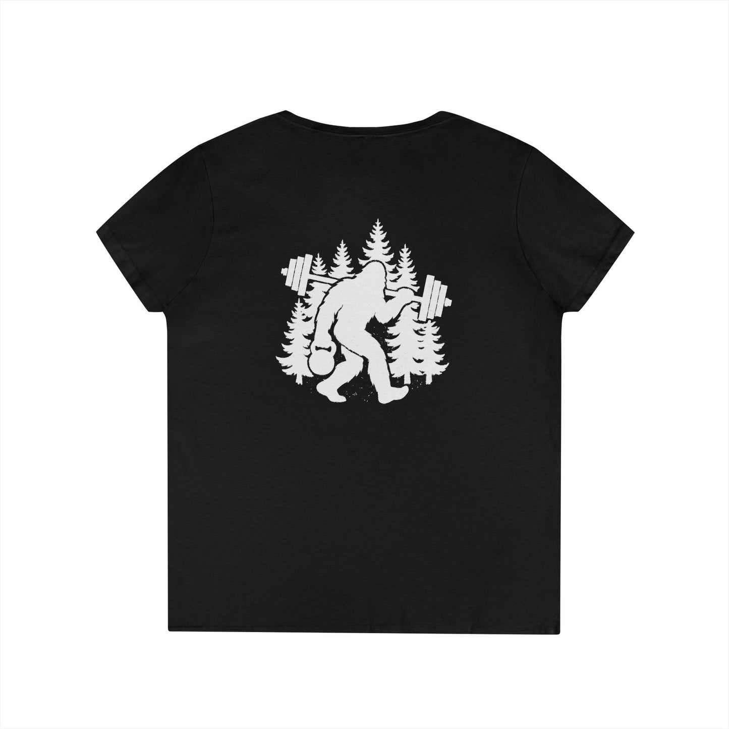 Bigfoot Gains Tee (front logo + back design) – Discipline Club Ladies V-Neck