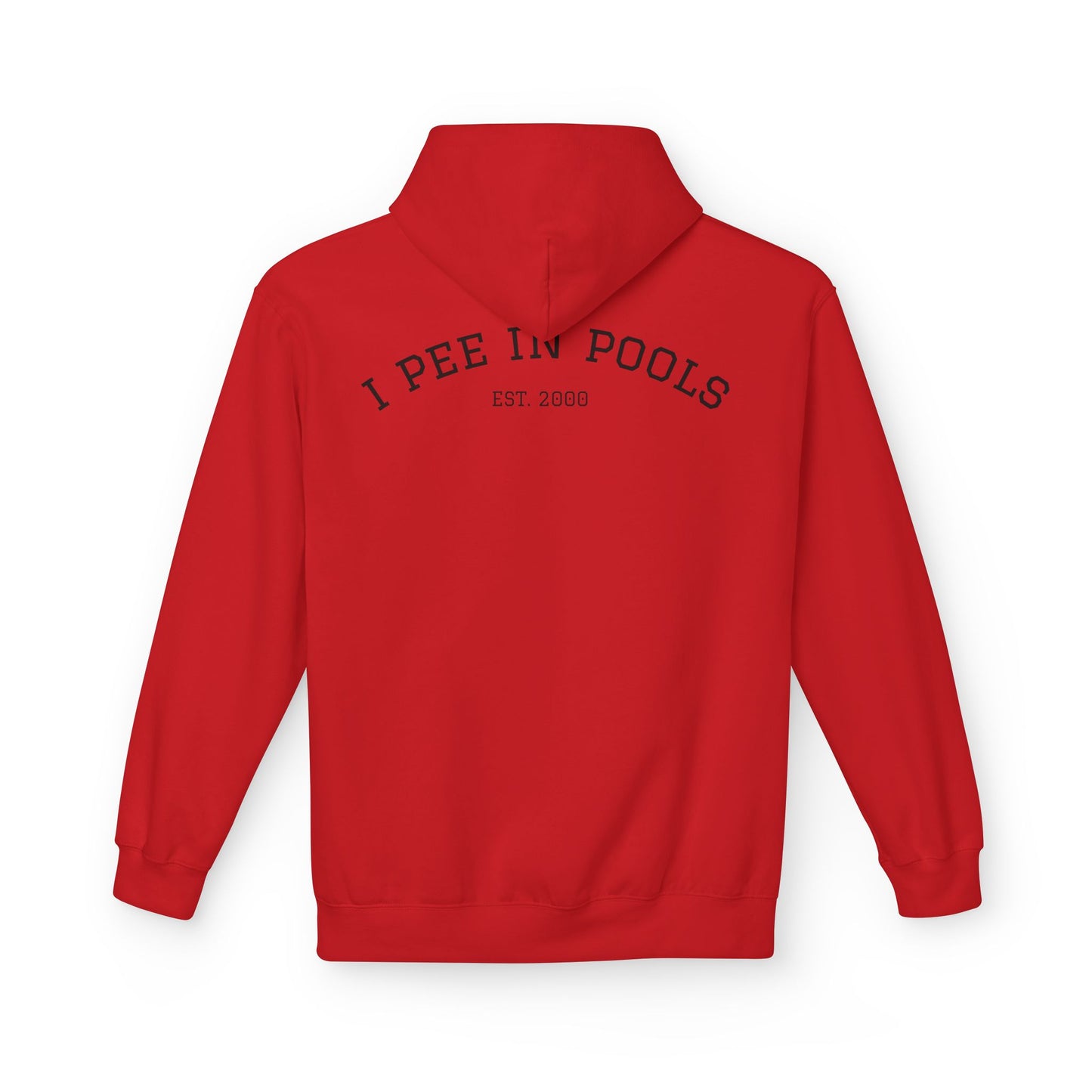 I Pee In Pools Midweight Softstyle Fleece Hoodie (front logo + back design) - Meme Apparel