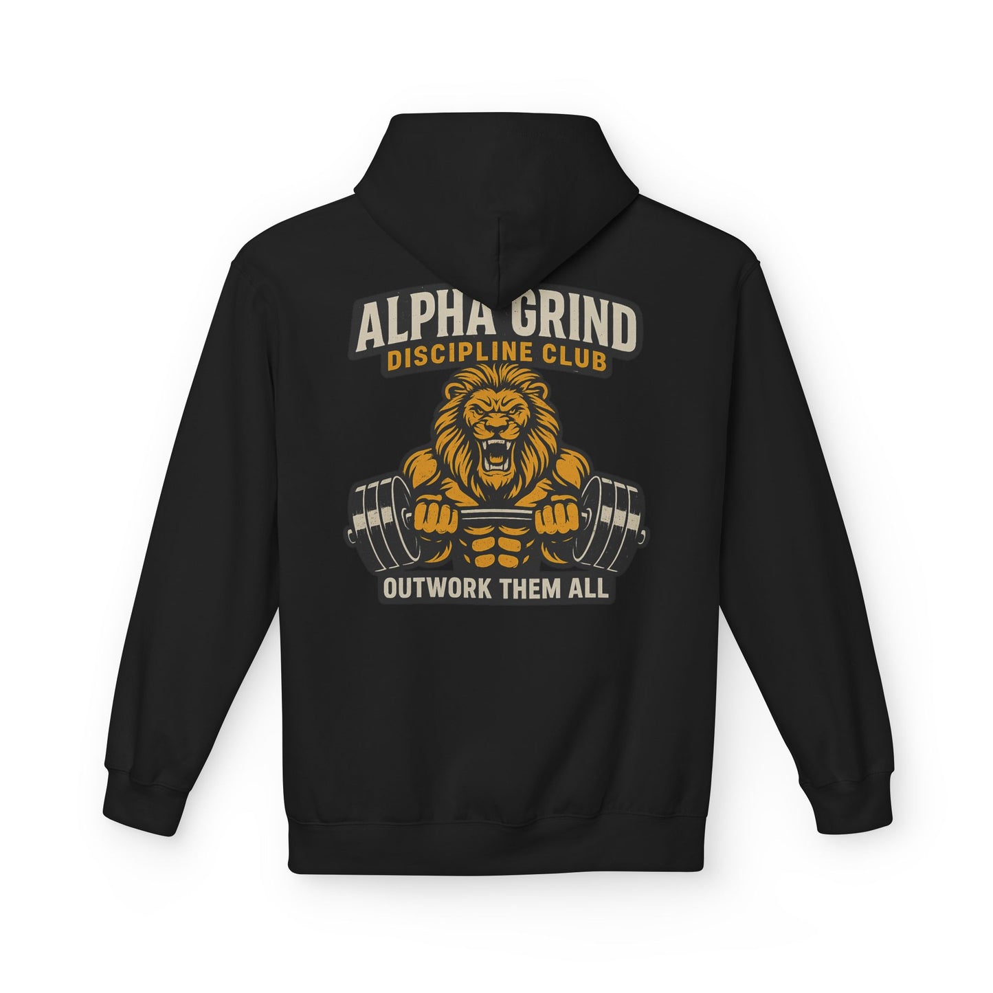 Alpha Grind Midweight Softstyle Fleece Hoodie (front logo + back design) – Gym Apparel