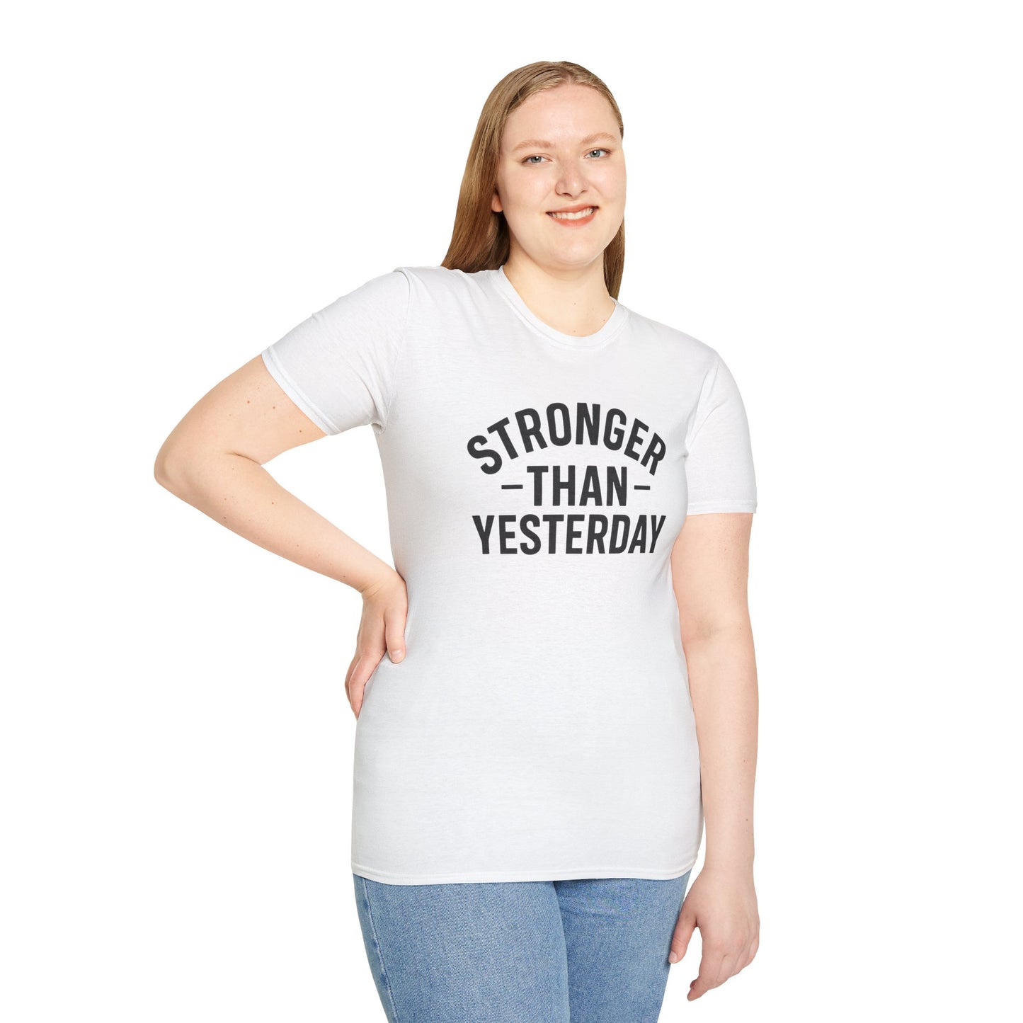 Stronger Than Yesterday Tee (front design) – Discipline Club Shirt