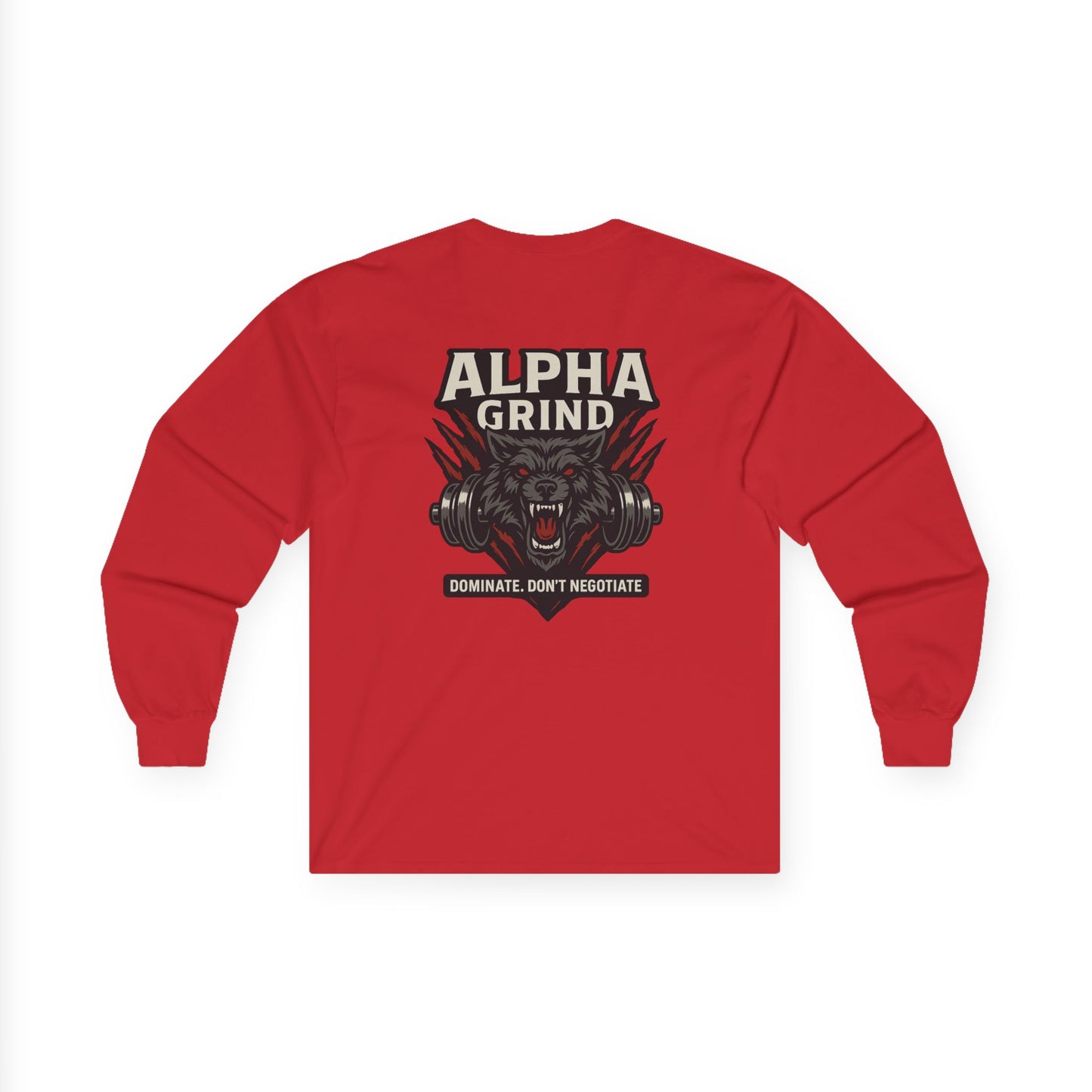 Dominate Long Sleeve (front logo + back design) – Gym Apparel