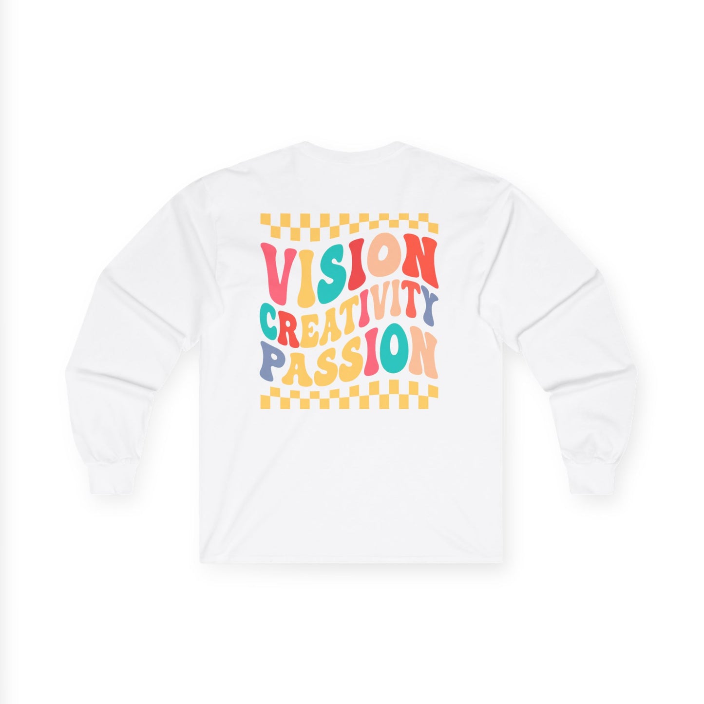 Vision Creativity Passion Long Sleeve Tee (front logo + back design) – Meme Culture Shirt