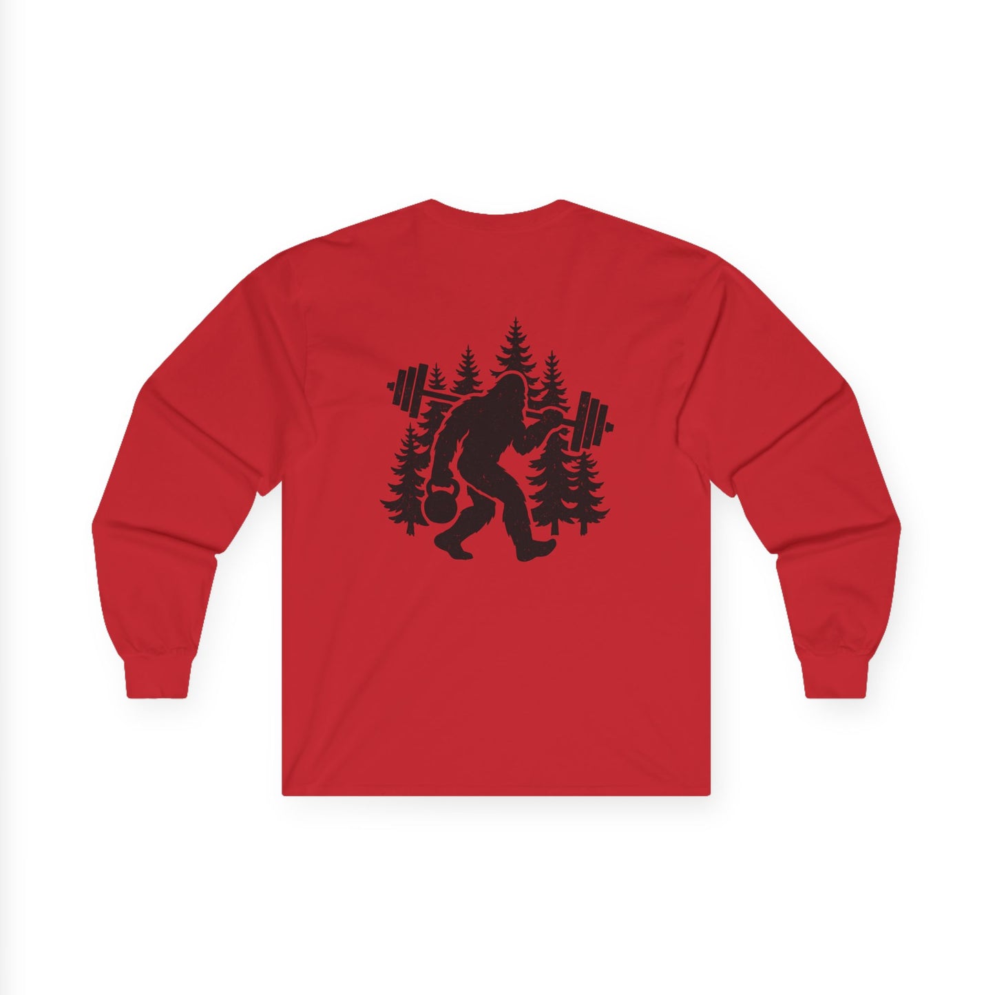Bigfoot Gains Long Sleeve Tee (front logo + back design) – Discipline Club Shirt