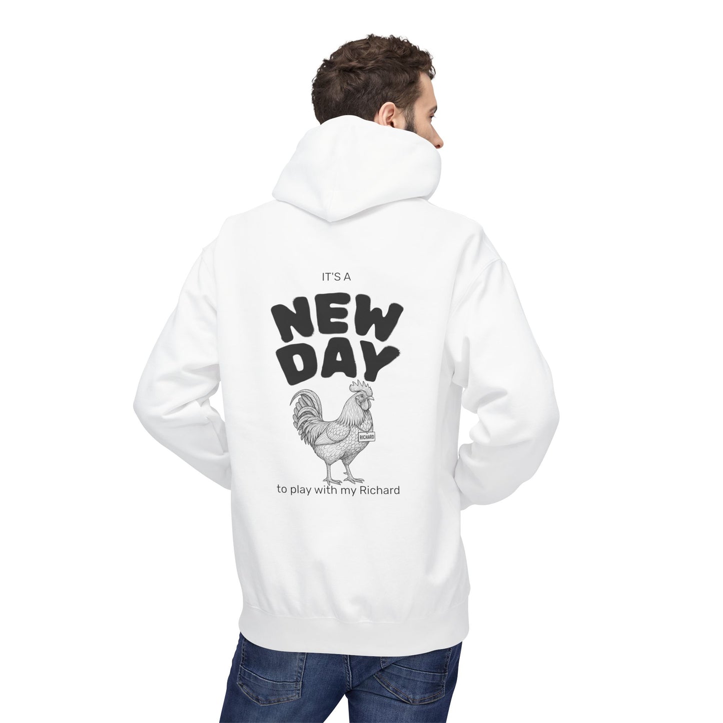 Richard Midweight Softstyle Fleece Hoodie (front logo + back design) - Meme Apparel