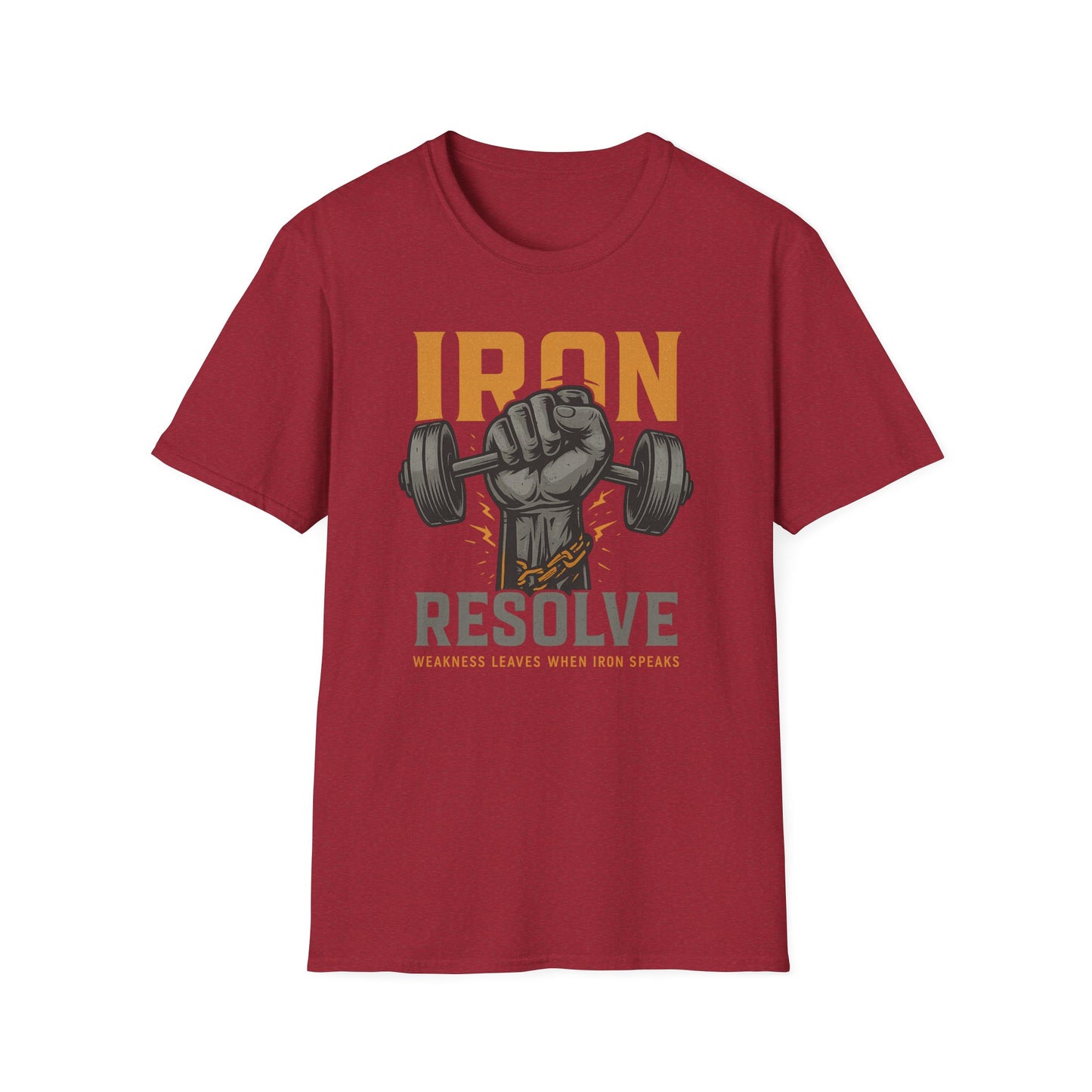 Iron Resolve T-Shirt (front design) – Gym Apparel