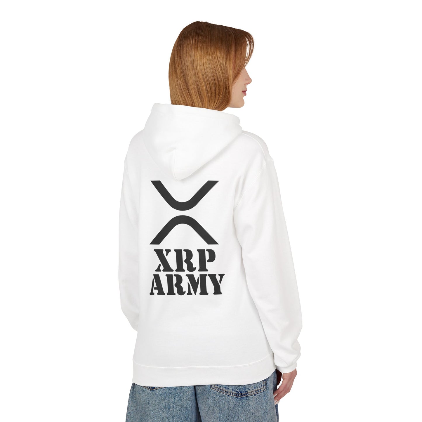 XRP Army Hoodie (front logo + back design) – Crypto Vault Pullover