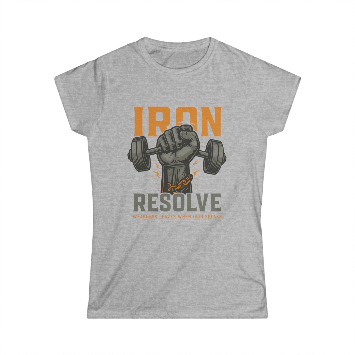 Iron Resolve Women’s Tee (front design) – Gym Apparel