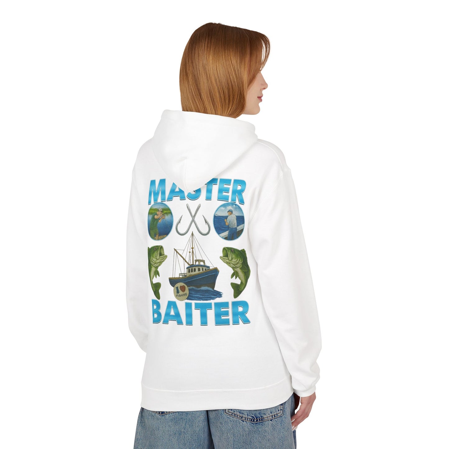 Master Baiter Midweight Softstyle Fleece Hoodie (front logo + back design) - Meme Apparel