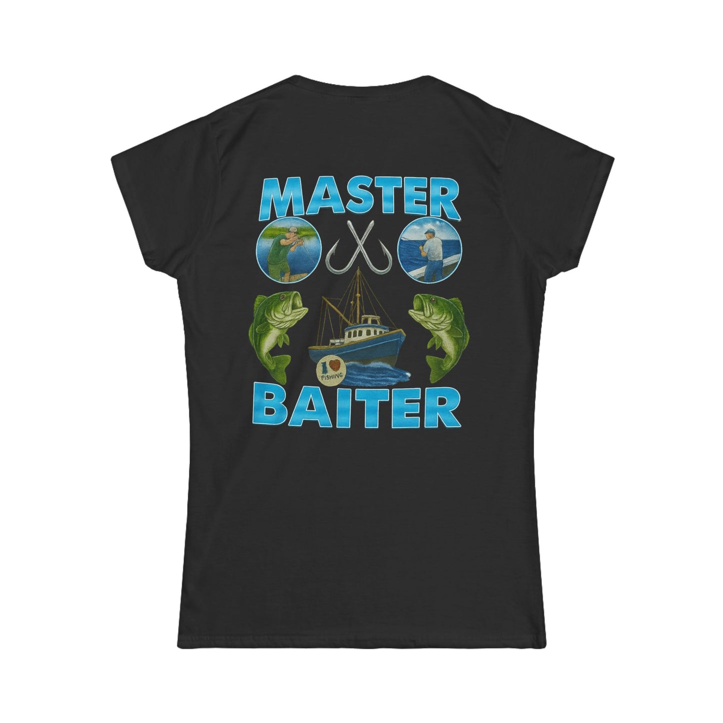 Master Baiter Women's Tee (front logo + back design) – Meme Apparel