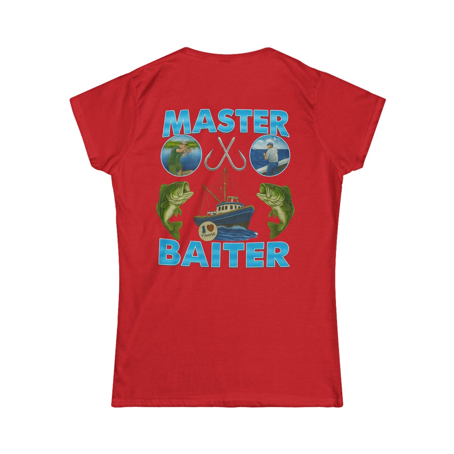 Master Baiter Women's Tee (front logo + back design) – Meme Apparel