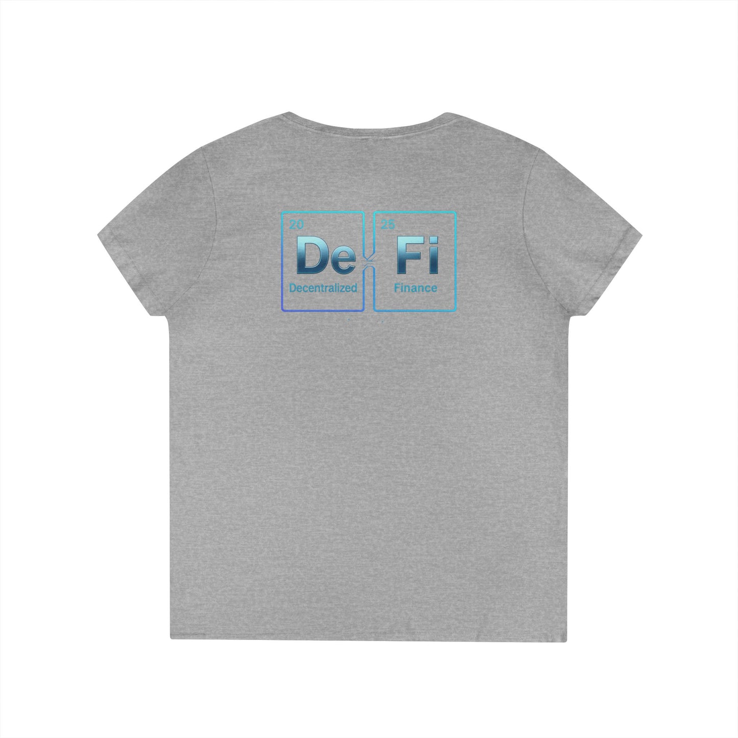 Decentralized Finance V-Neck Tee (front logo + back design) – Crypto Vault Shirt