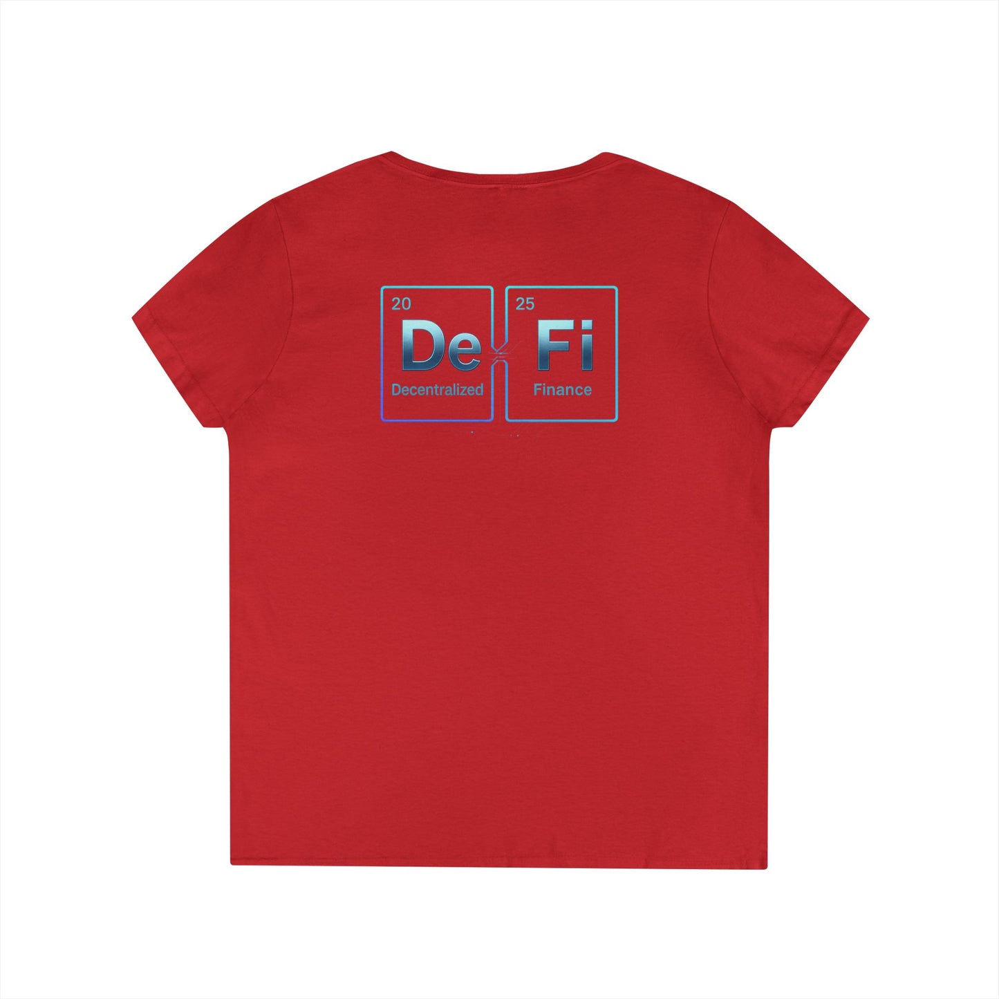 Decentralized Finance V-Neck Tee (front logo + back design) – Crypto Vault Shirt