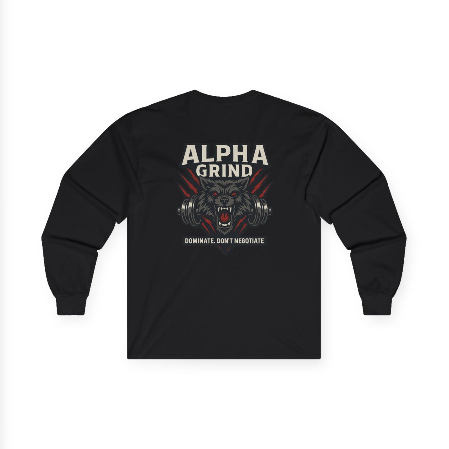 Dominate Long Sleeve (front logo + back design) – Gym Apparel