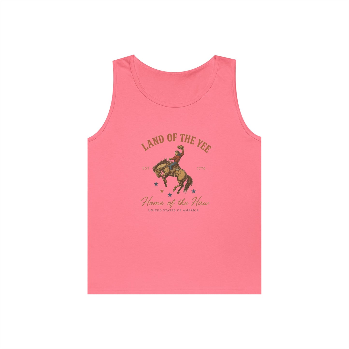 Land of the Yee, Home of the Haw Tank Top (front design) – American Pride Shirt