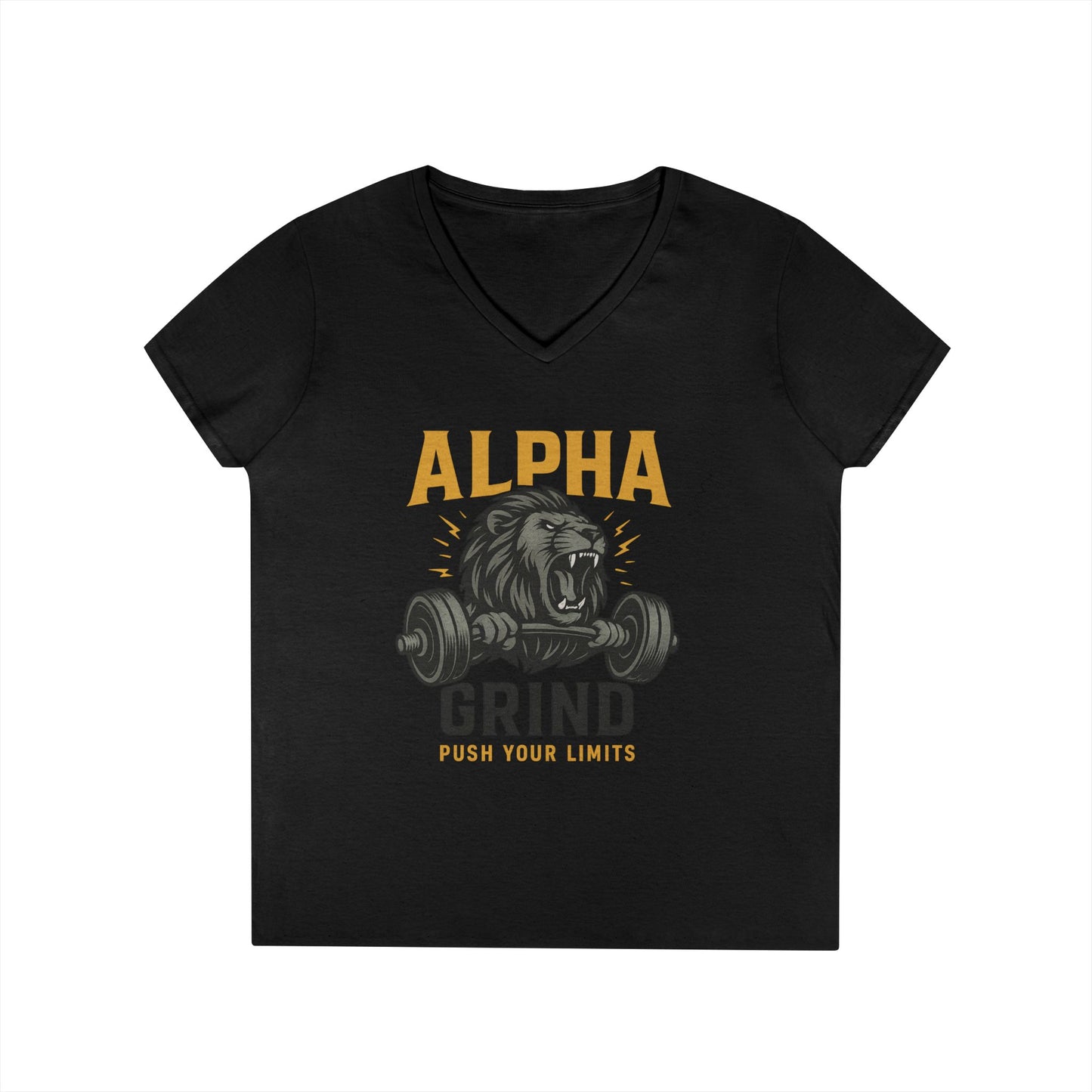 Push Your Limits Ladies' V-Neck T-Shirt (front design) — Gym Apparel