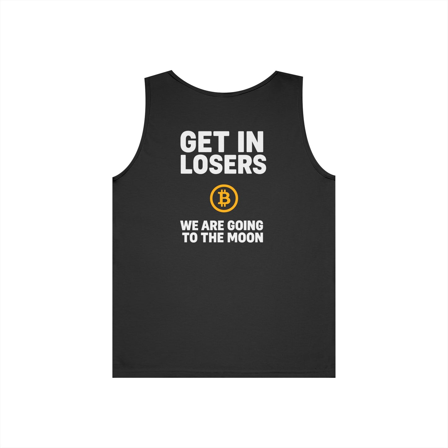 Get In Losers Bitcoin Moon Mission Tank Top (front logo + back design) – Investor Apparel