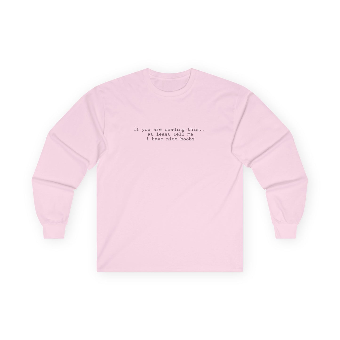 Nice boobs Long Sleeve Tee (front design) - Meme Apparel