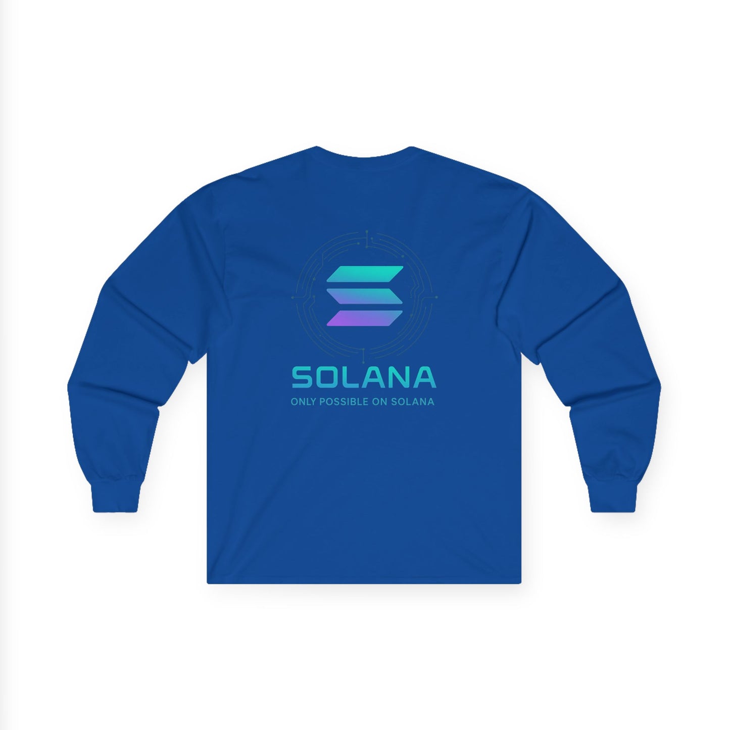 Only Possible on Solana Long Sleeve Tee (front logo + back design) – Crypto Vault Shirt