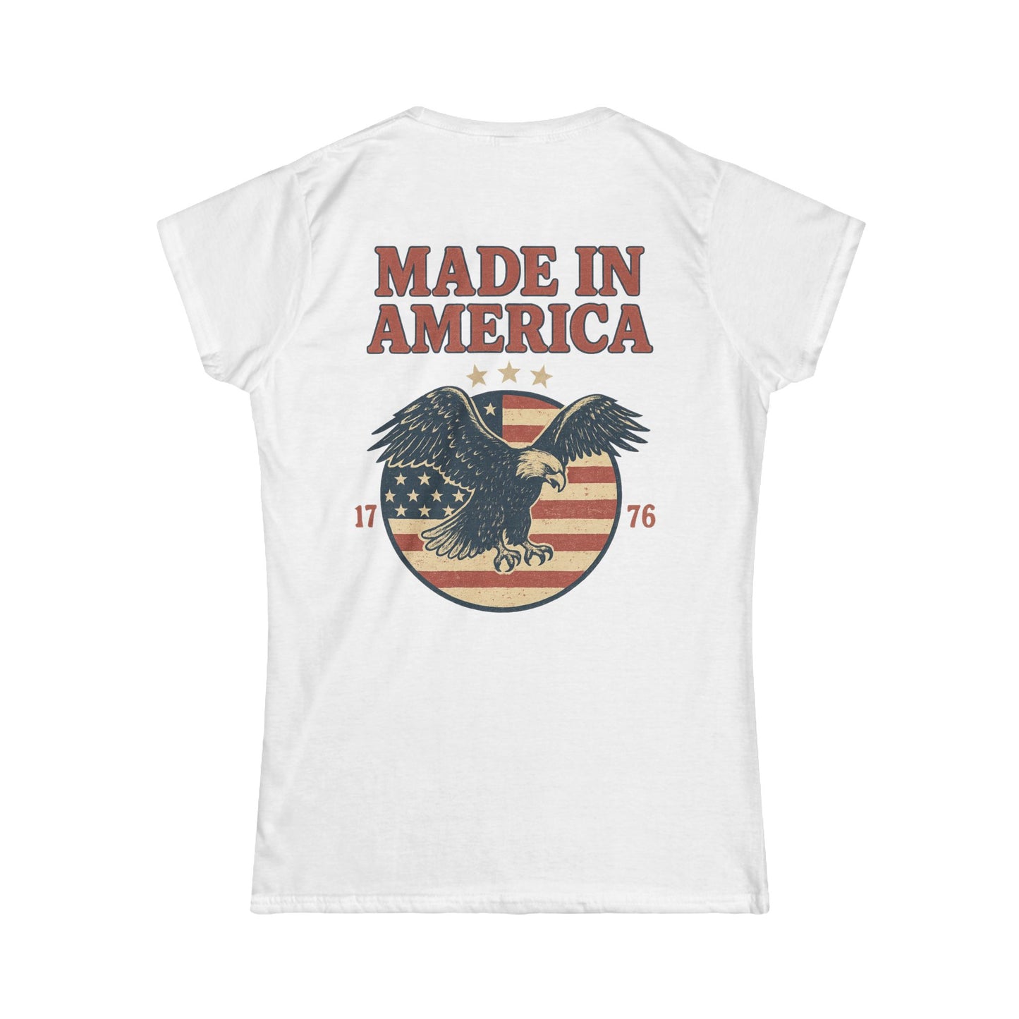 Made in America Tee (front logo + back design) – American Pride Women’s T-Shirt