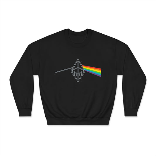 Ethereum Dark Side of the Moon Crewneck Sweatshirt (front design) – Crypto Vault Pullover