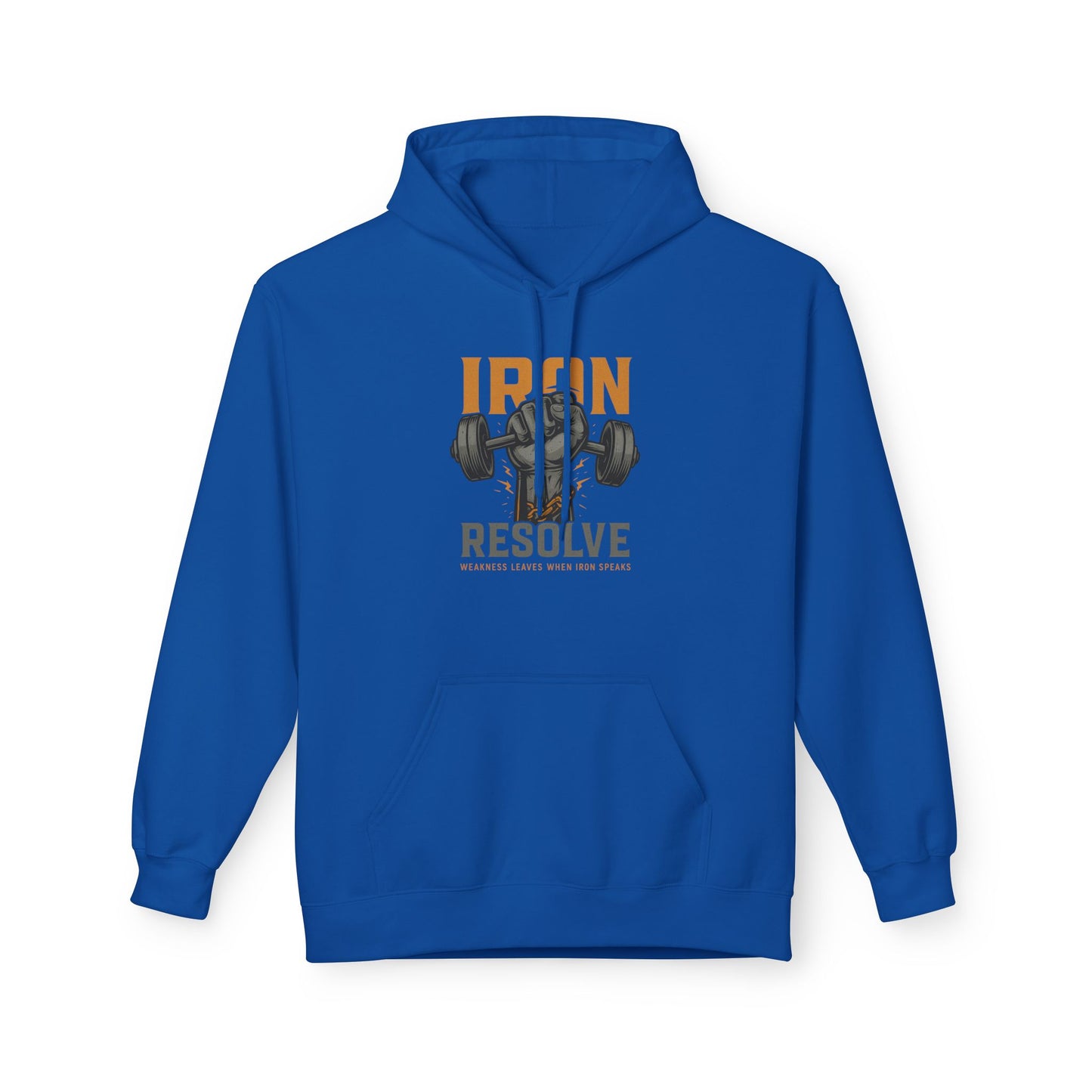 Iron Resolve Midweight Softstyle Fleece Hoodie (front design) – Gym Apparel