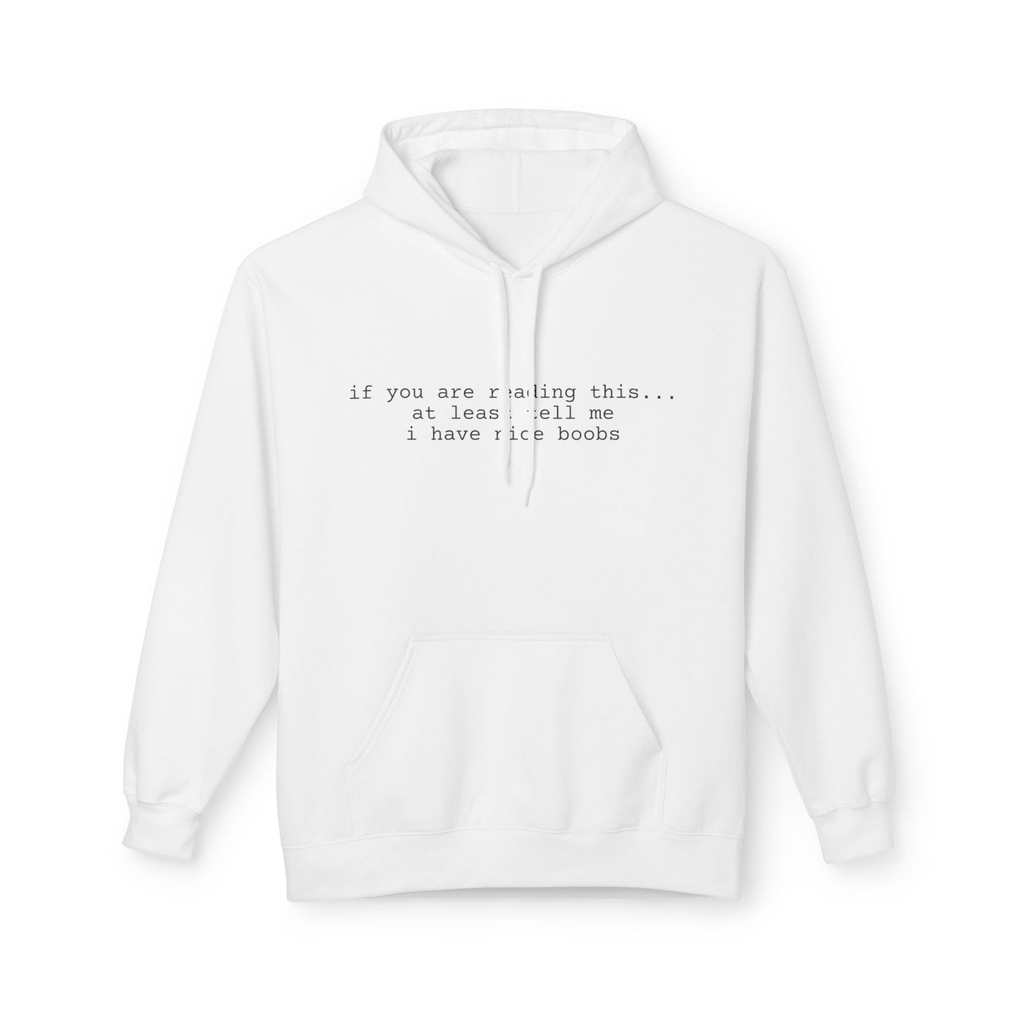 Nice Boobs Midweight Softstyle Fleece Hoodie (front design) – Meme Apparel