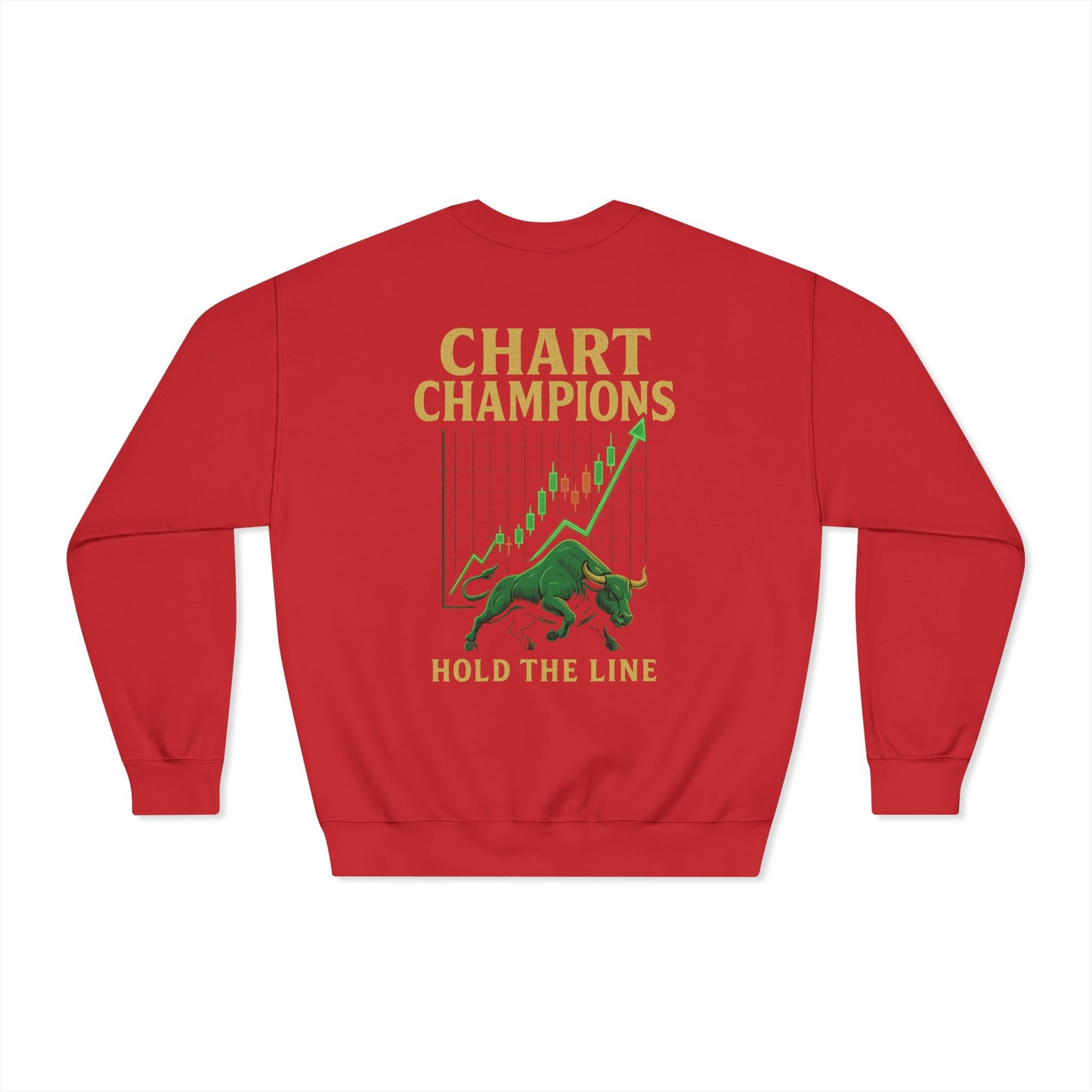 Chart Champions DryBlend Crewneck Sweatshirt (front logo + back design) – Investor Apparel
