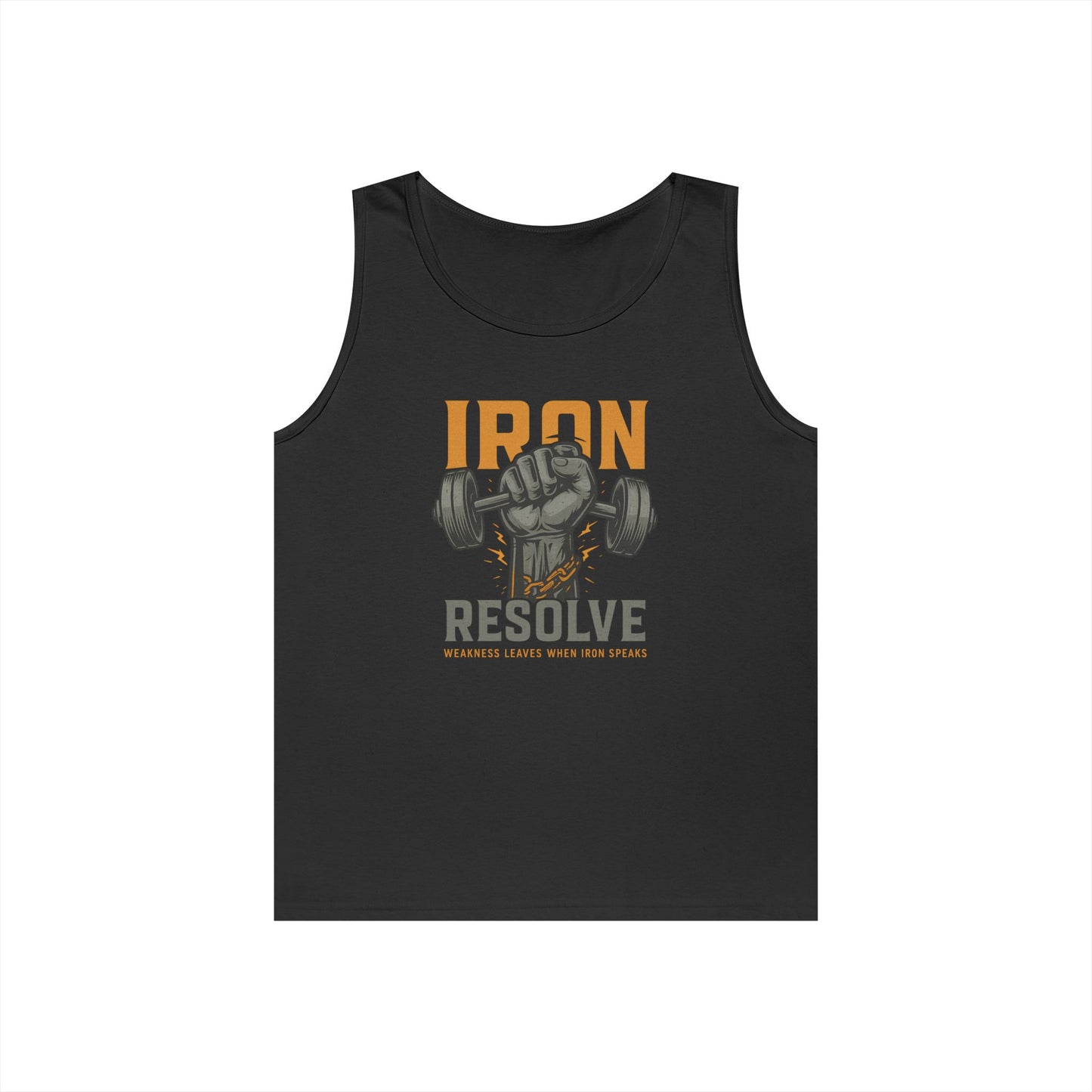 Iron Resolve Tank Top (front design) – Gym Apparel