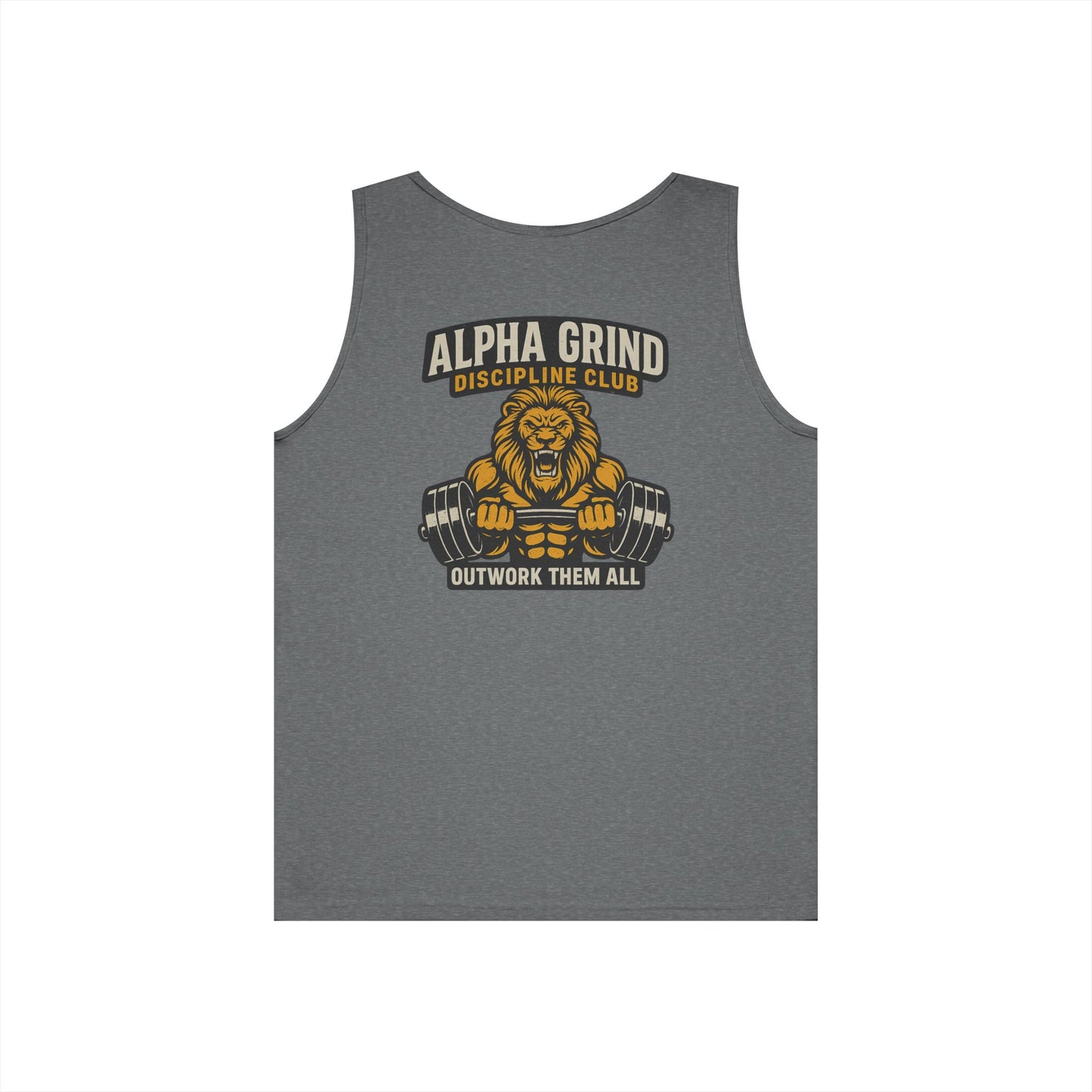 Alpha Grind Tank Top (front logo + back design) – Gym Apparel
