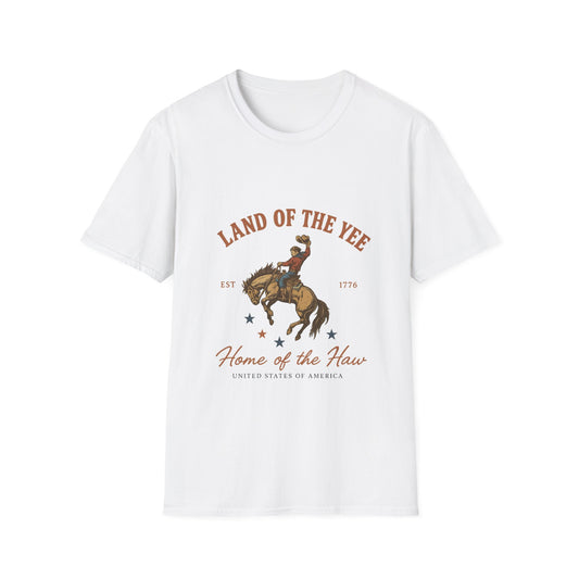 Land of the Yee, Home of the Haw Tee (front design) – American Pride Country Streetwear
