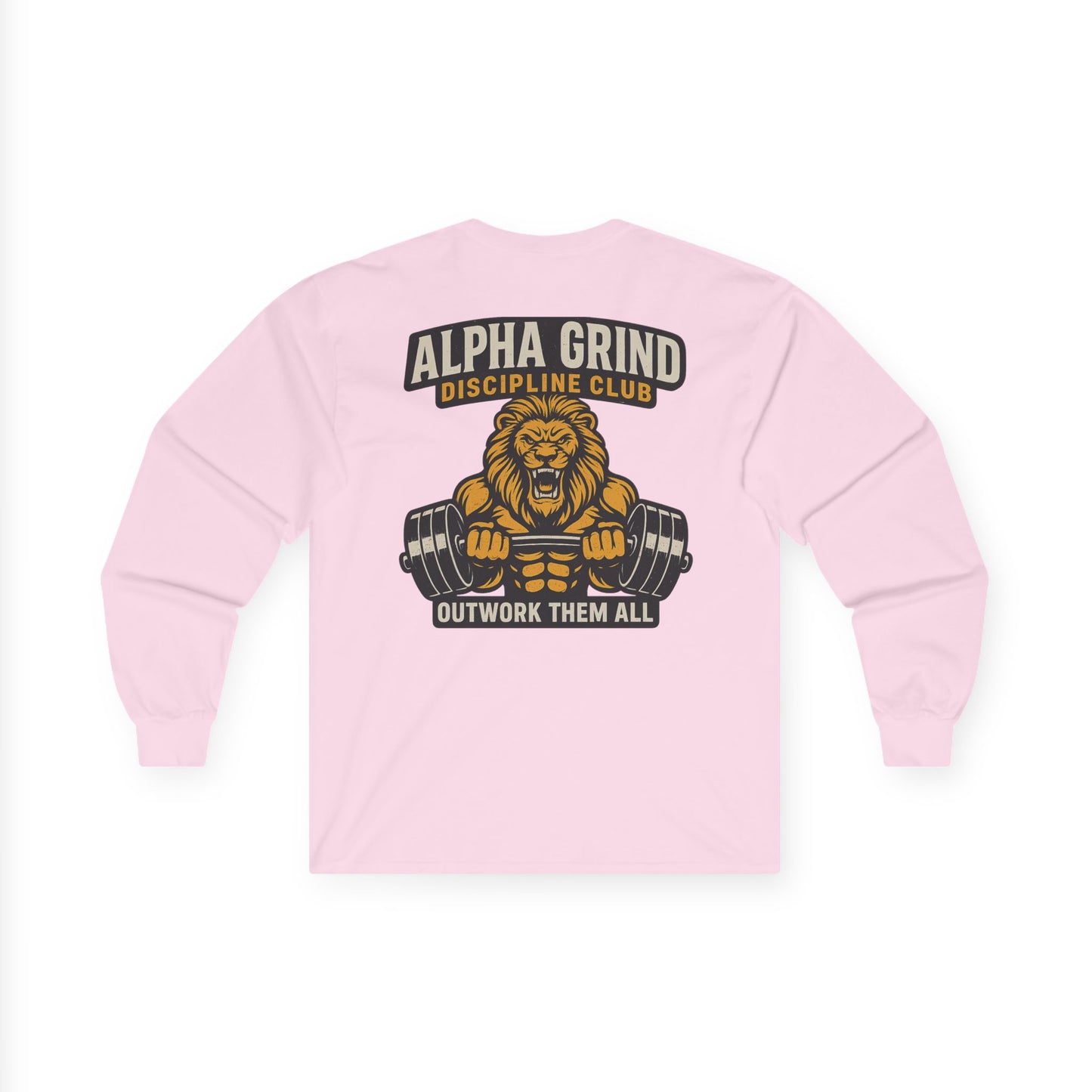Alpha Grind Long Sleeve (front logo + back design) – Gym Apparel