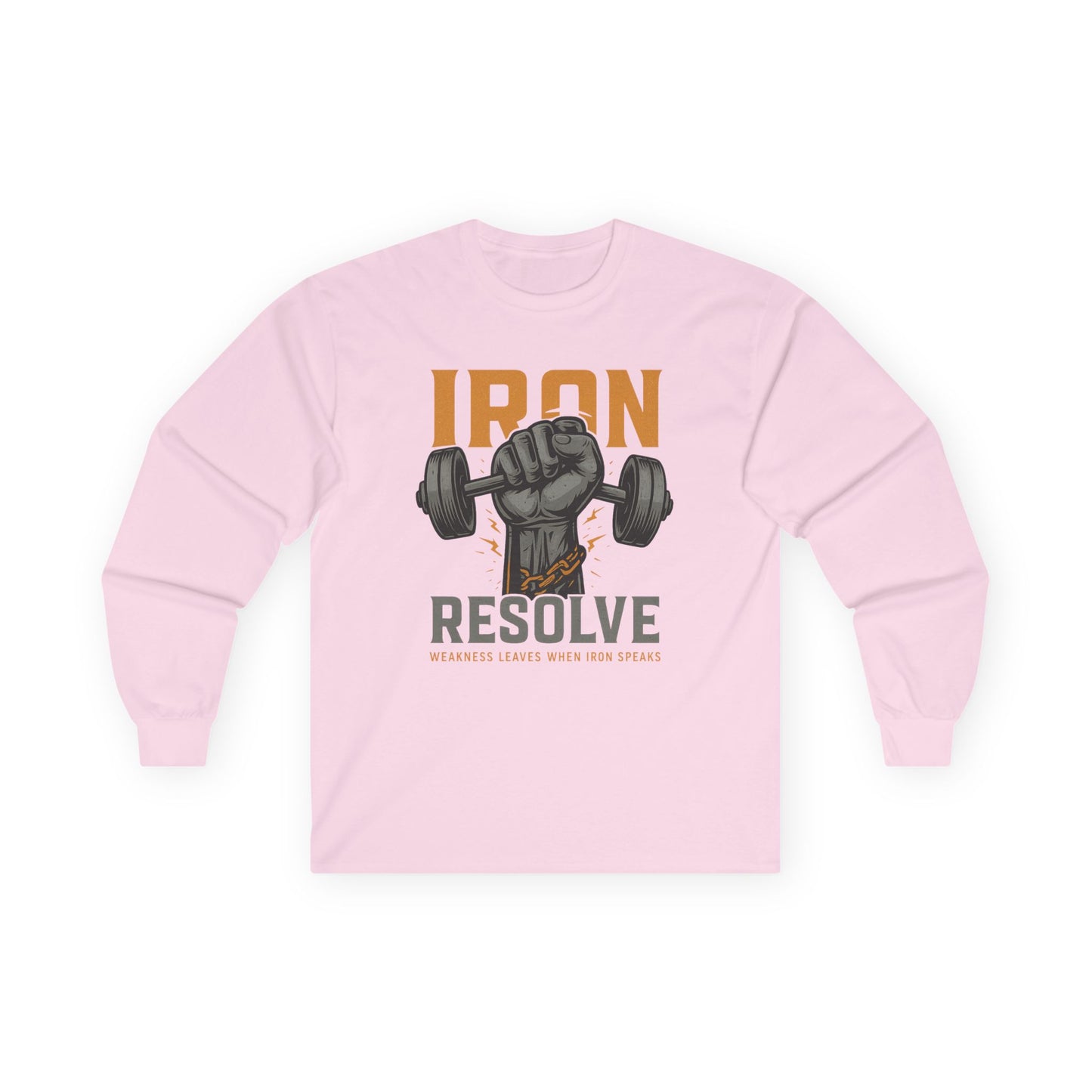 Iron Resolve Long Sleeve (front design) – Gym Apparel