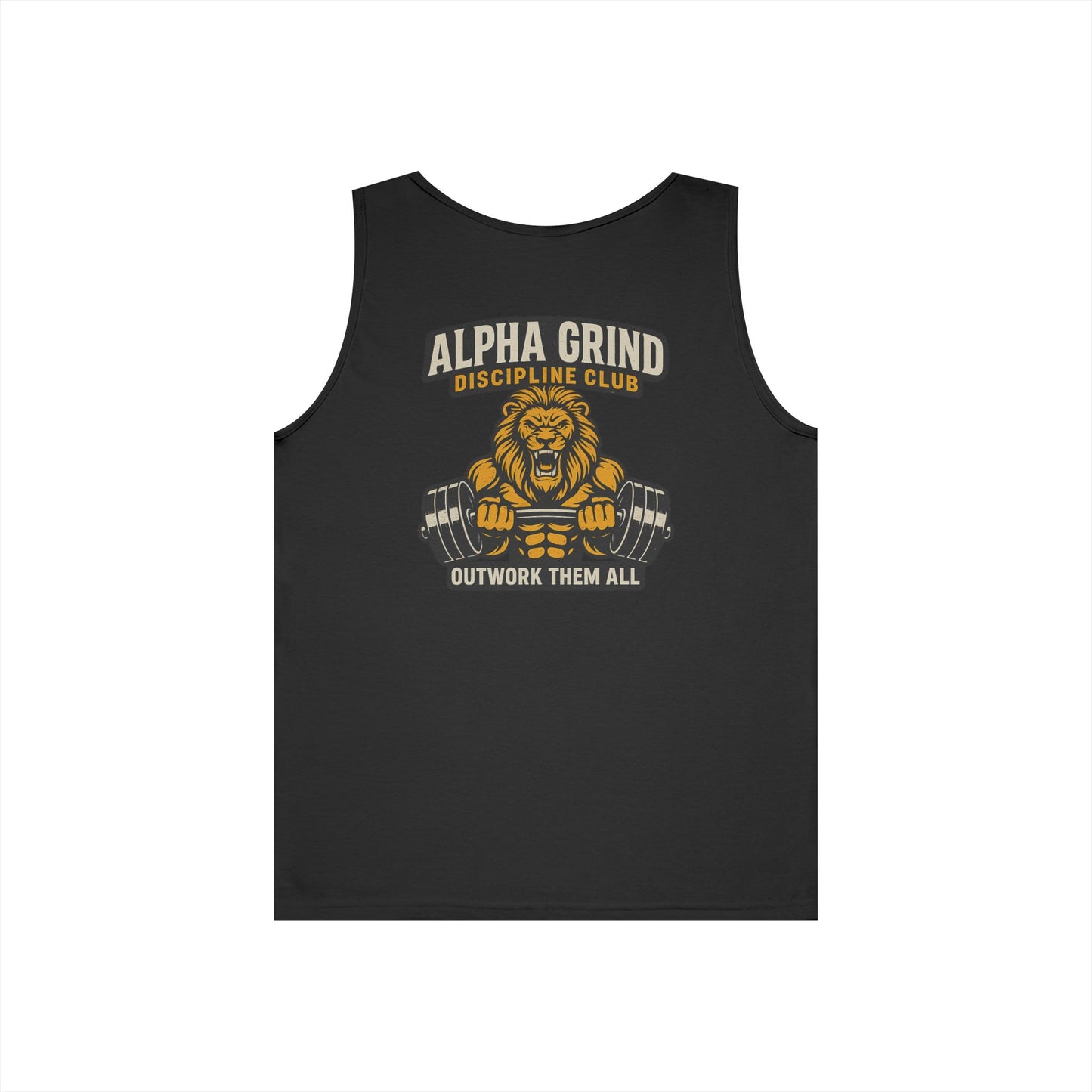 Alpha Grind Tank Top (front logo + back design) – Gym Apparel