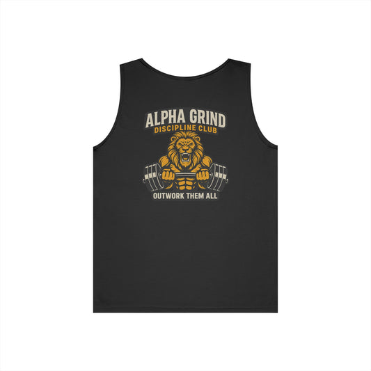 Alpha Grind Tank Top (front logo + back design) – Gym Apparel