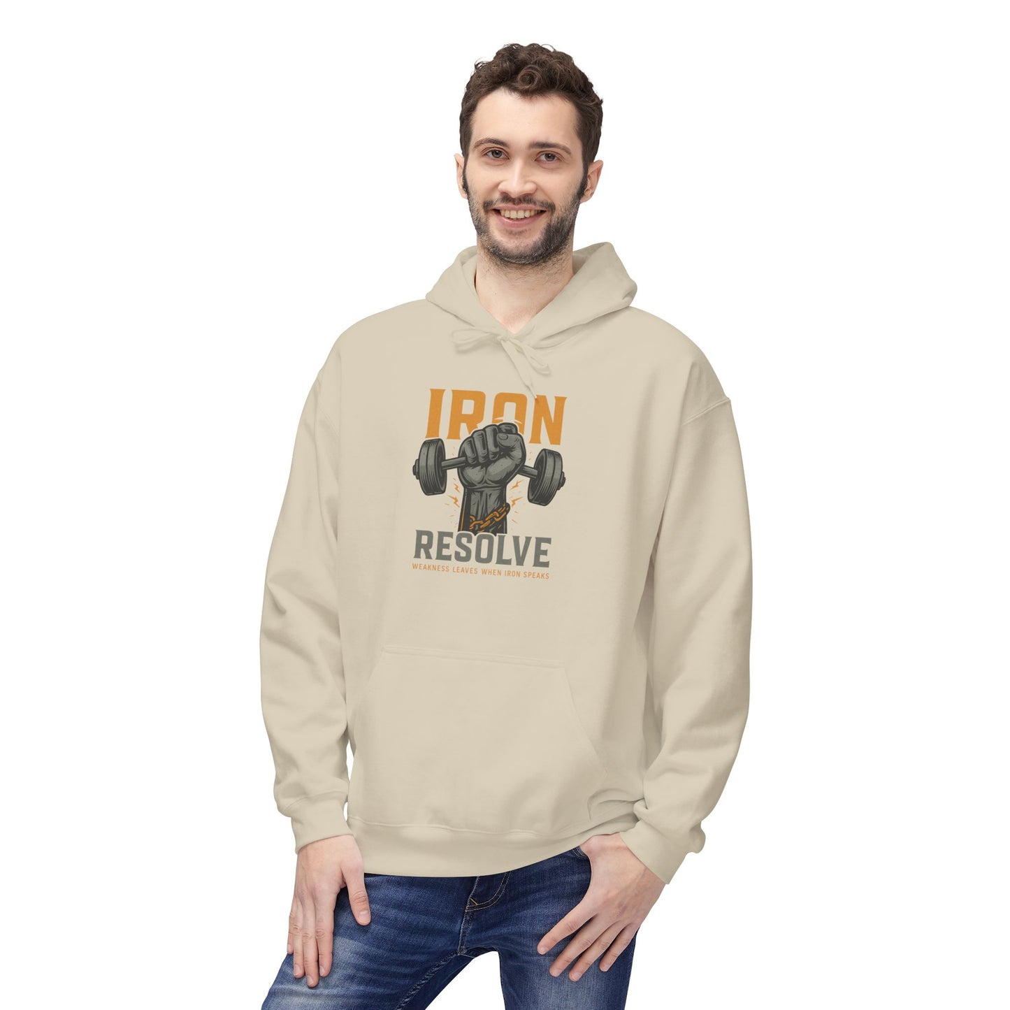 Iron Resolve Midweight Softstyle Fleece Hoodie (front design) – Gym Apparel