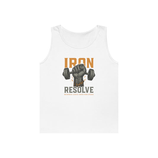 Iron Resolve Tank Top (front design) – Gym Apparel