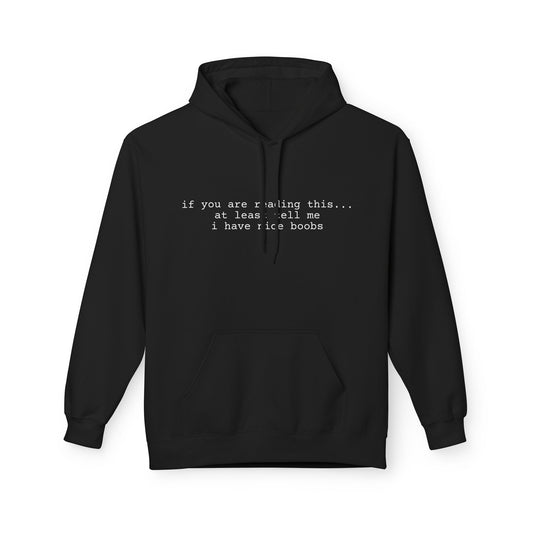 Nice Boobs Midweight Softstyle Fleece Hoodie (front design) – Meme Apparel