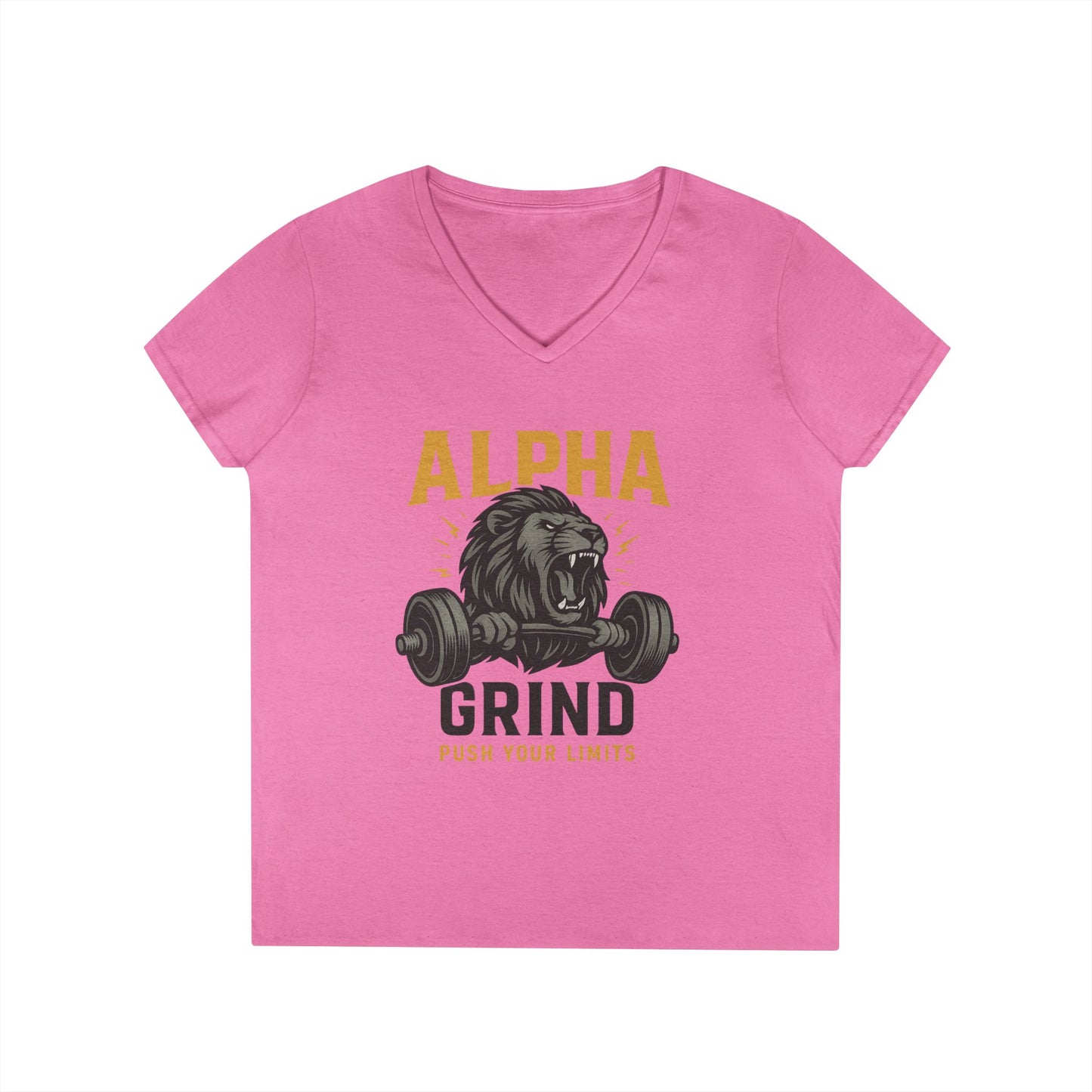Push Your Limits Ladies' V-Neck T-Shirt (front design) — Gym Apparel