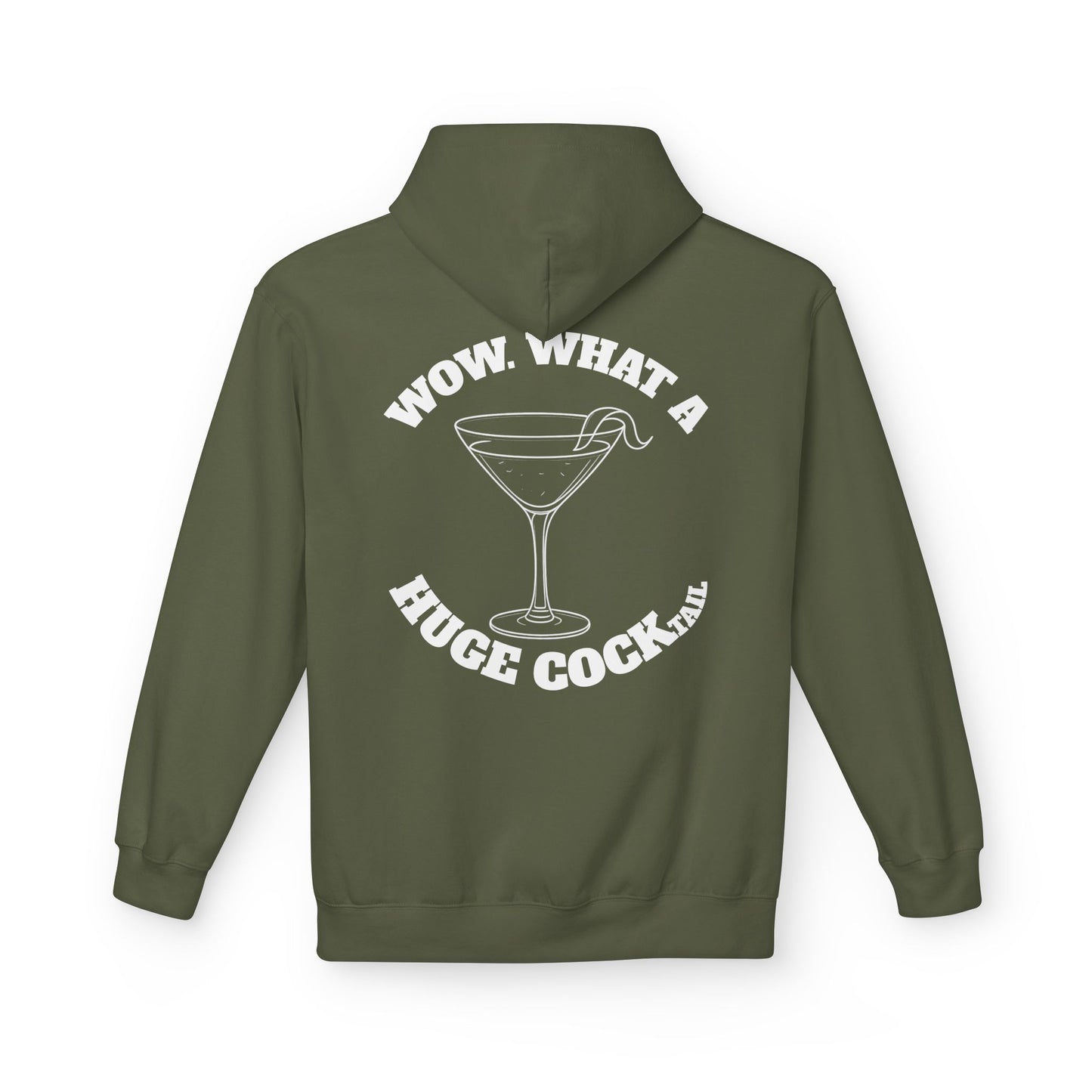 Huge Cocktail Midweight Softstyle Fleece Hoodie (front logo + back design) - Meme Apparel
