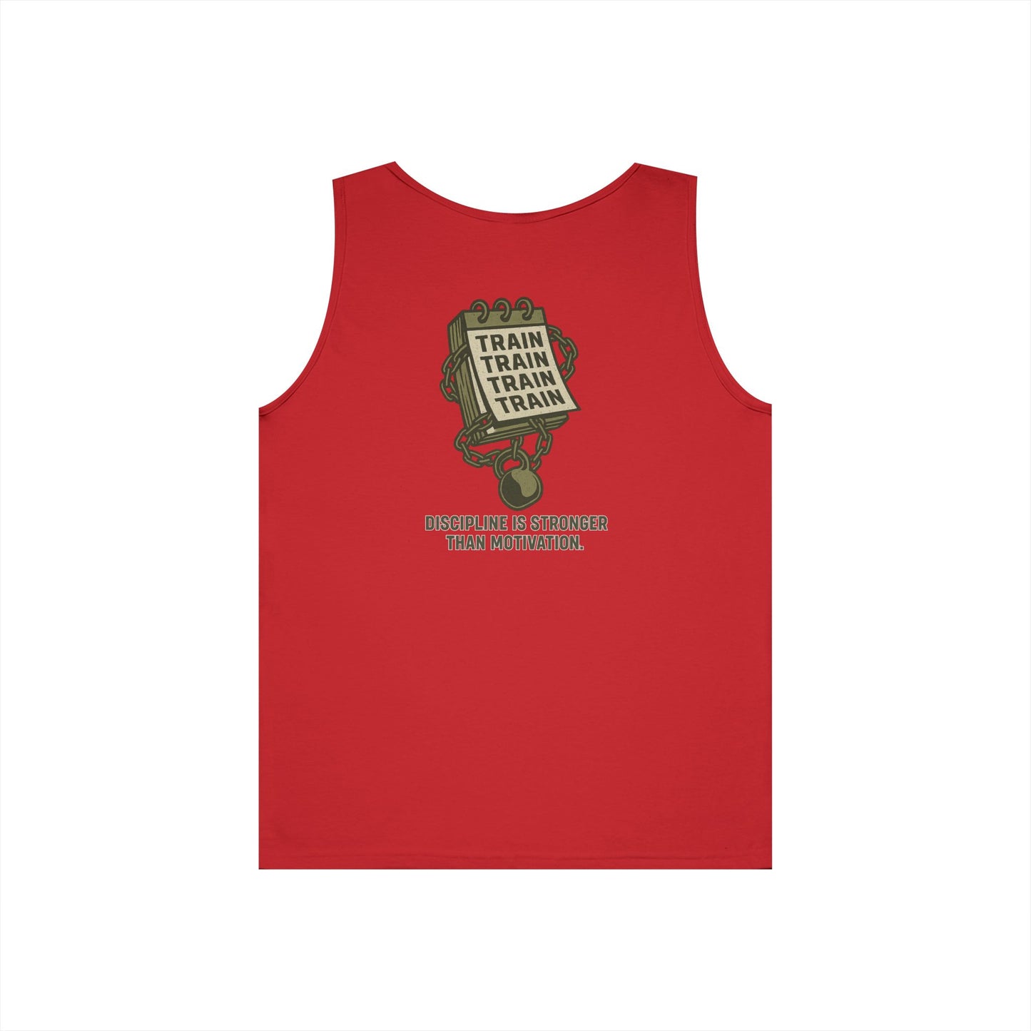 Train, Train, Train Tank Top (front logo + back design) – Gym Apparel