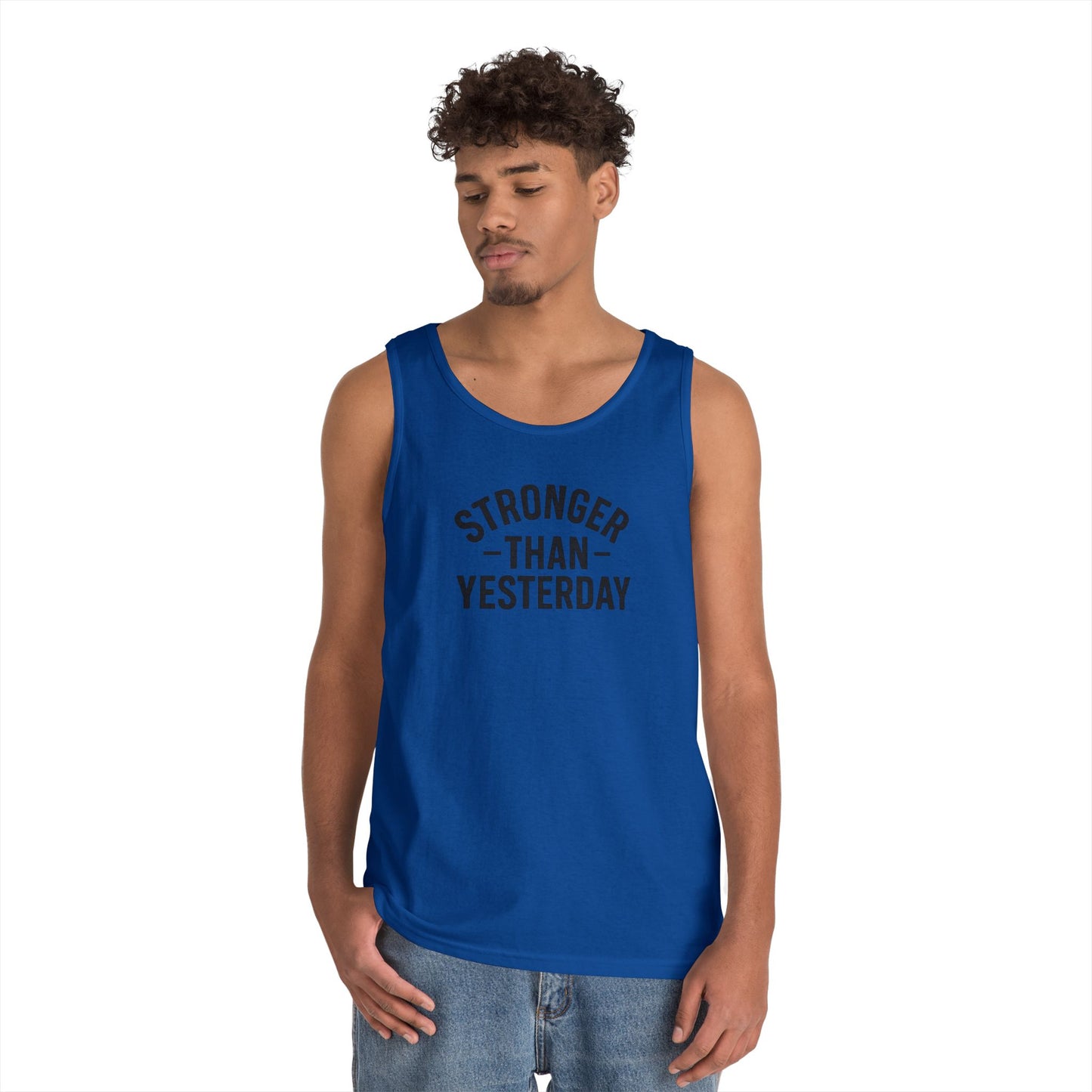 Stronger Than Yesterday Tank Top (front design) – Discipline Club Shirt
